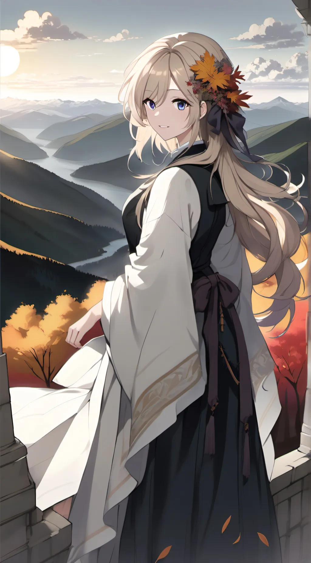 ai character: Autumn background