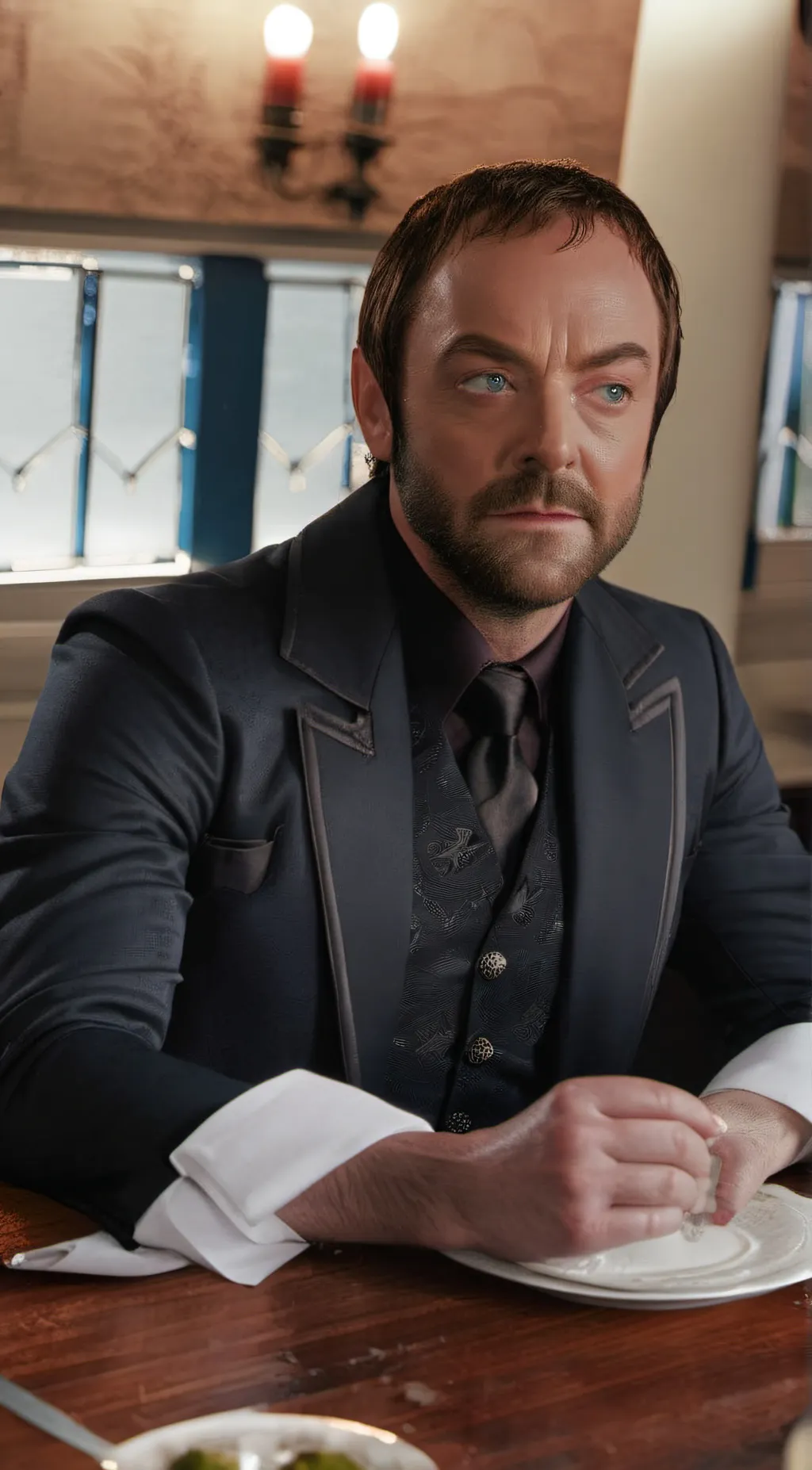 ai character: Crowley  background