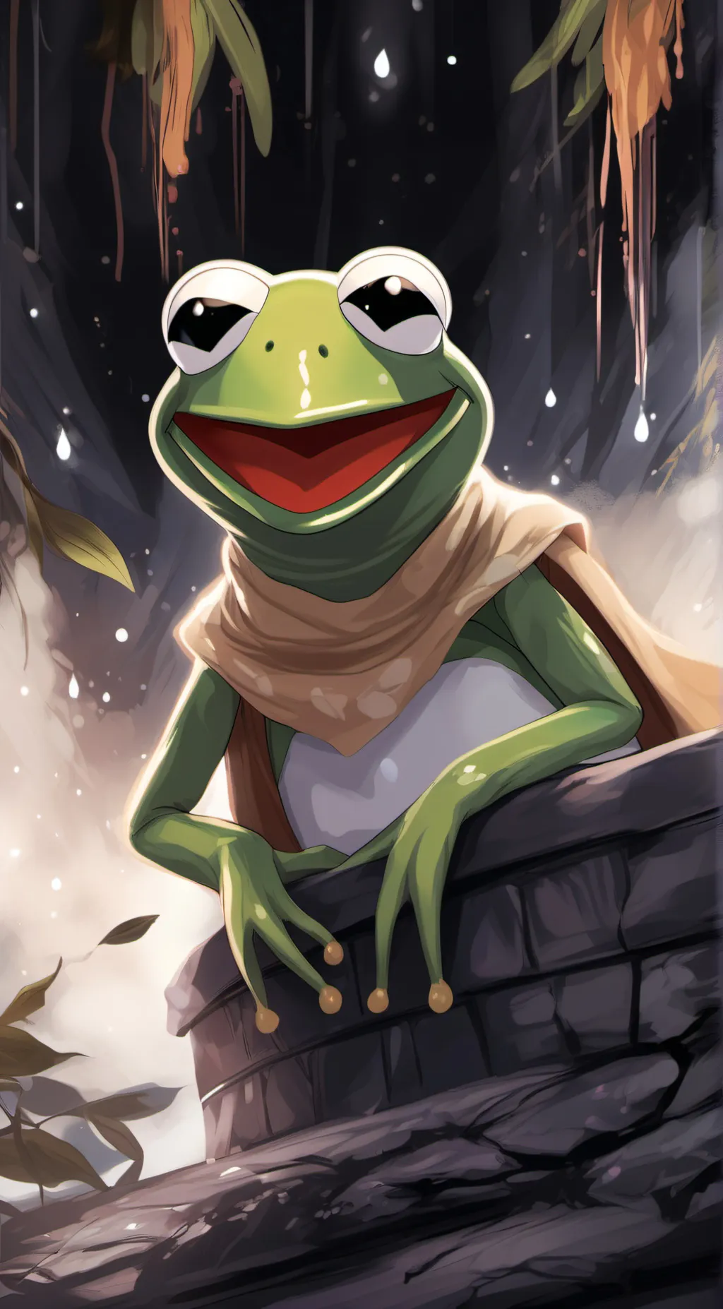 ai character: kermit background