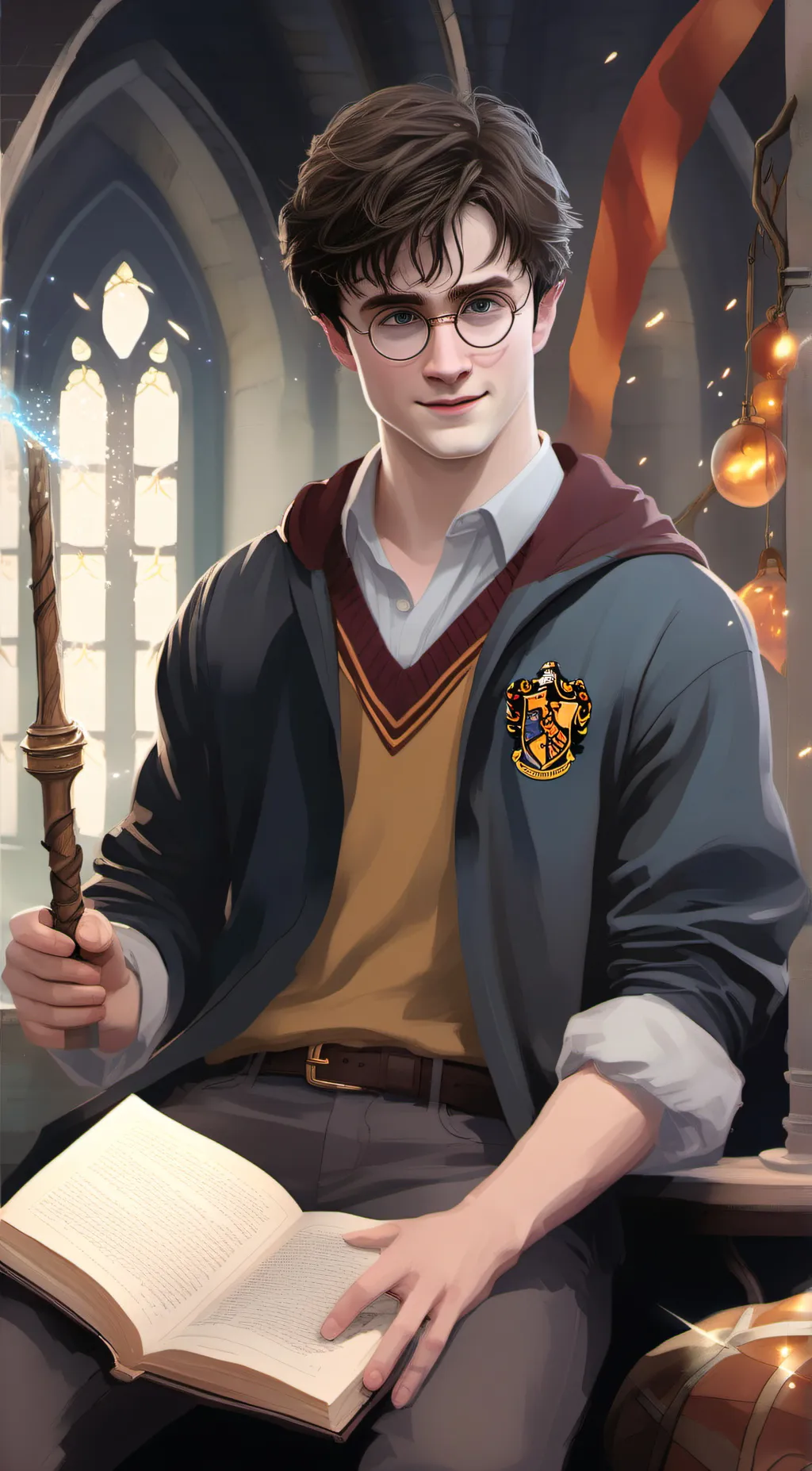 ai character: Harry potter  background