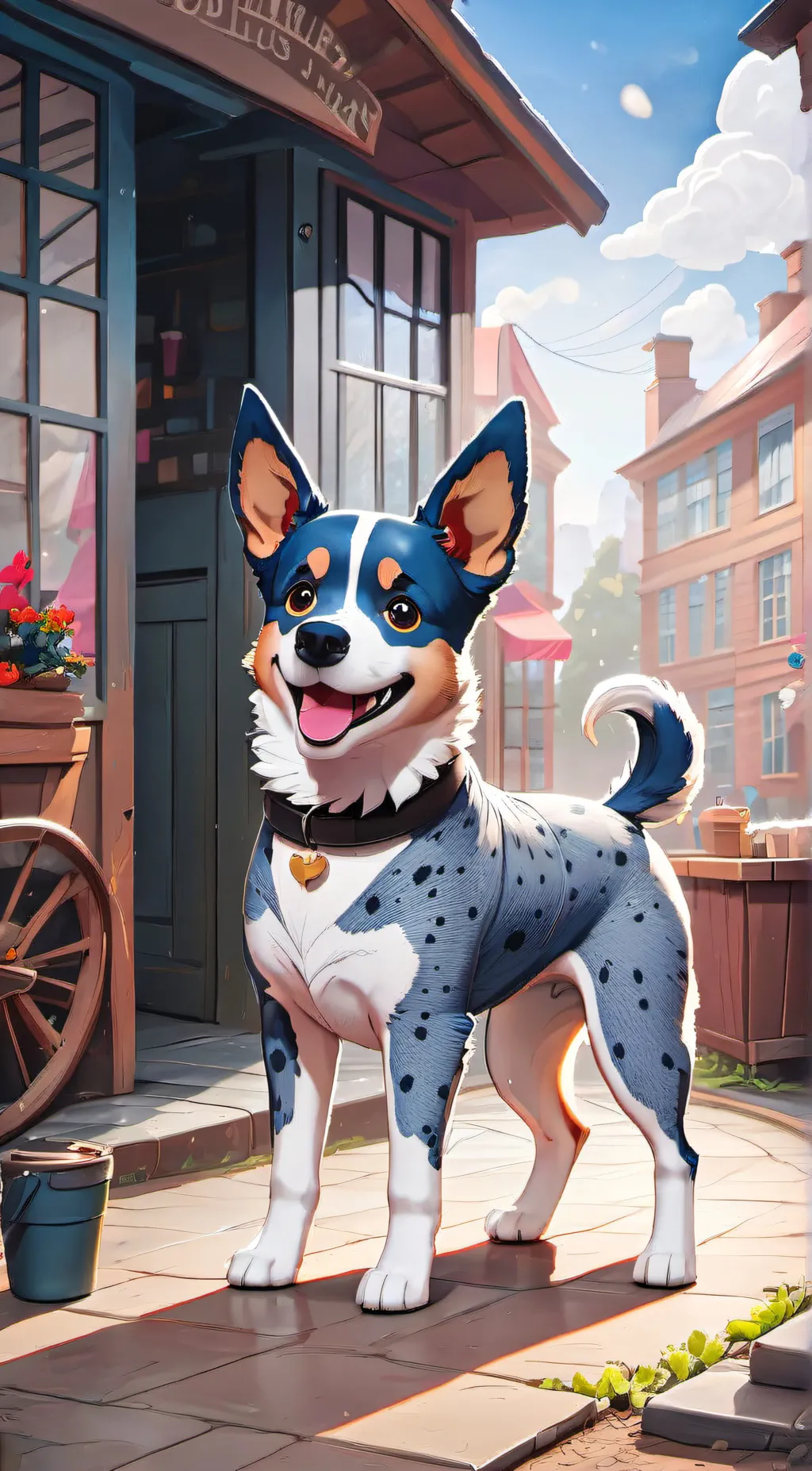 ai character: Bluey background