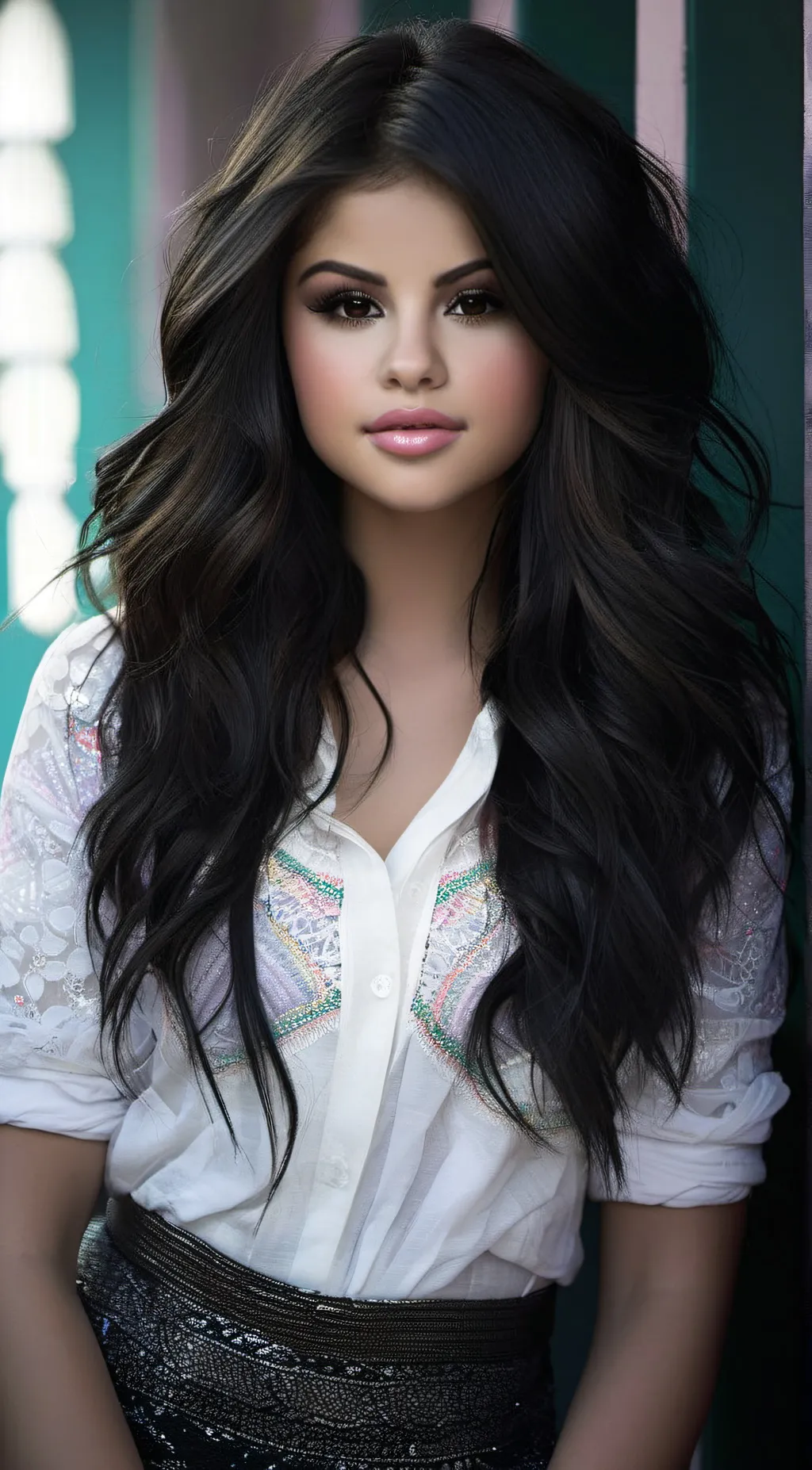 ai character: Selena Gomez  background