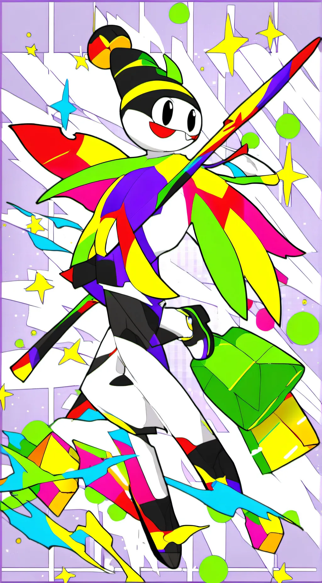 ai character: rainbow friend  background
