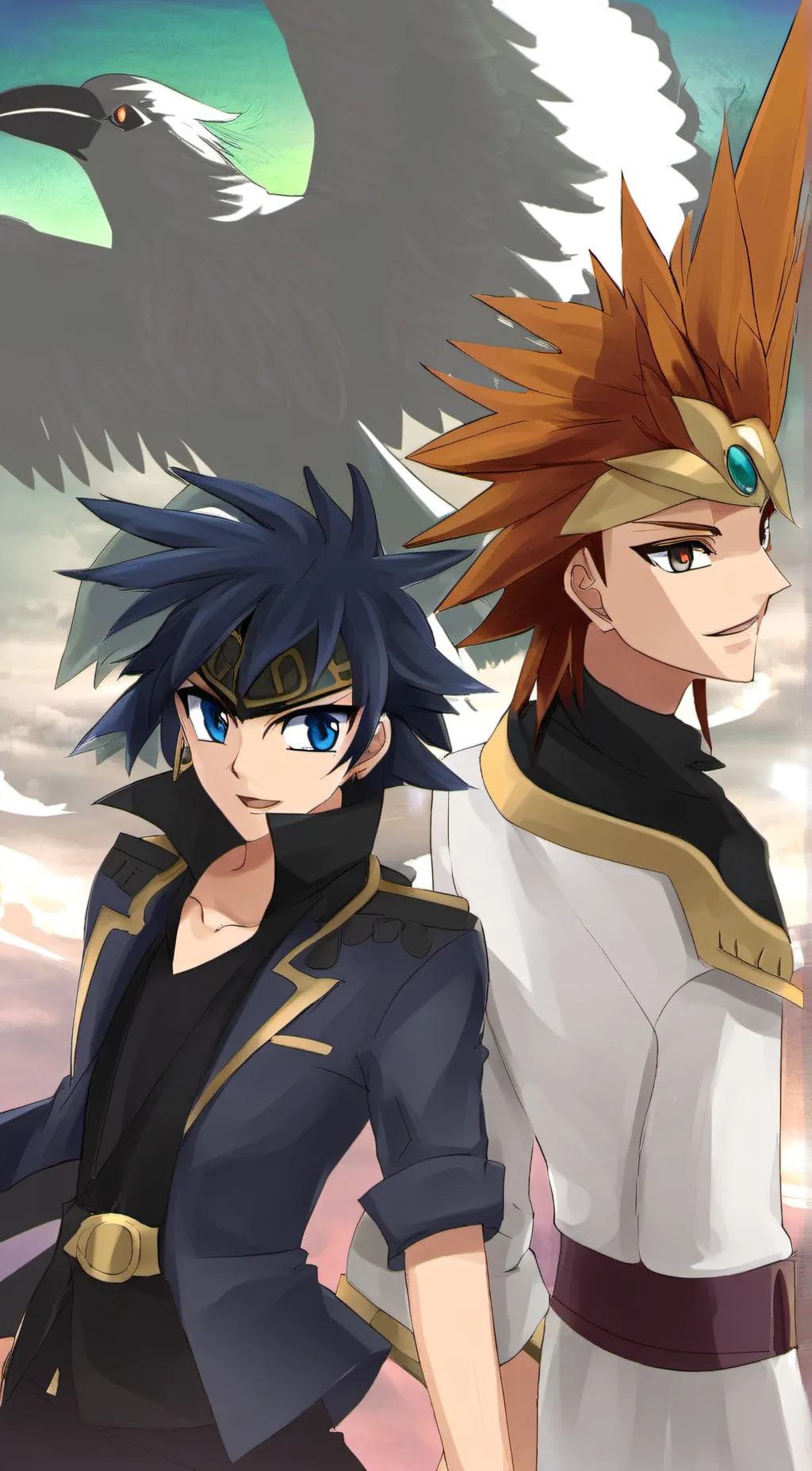 ai character: Yusei x Crow  background