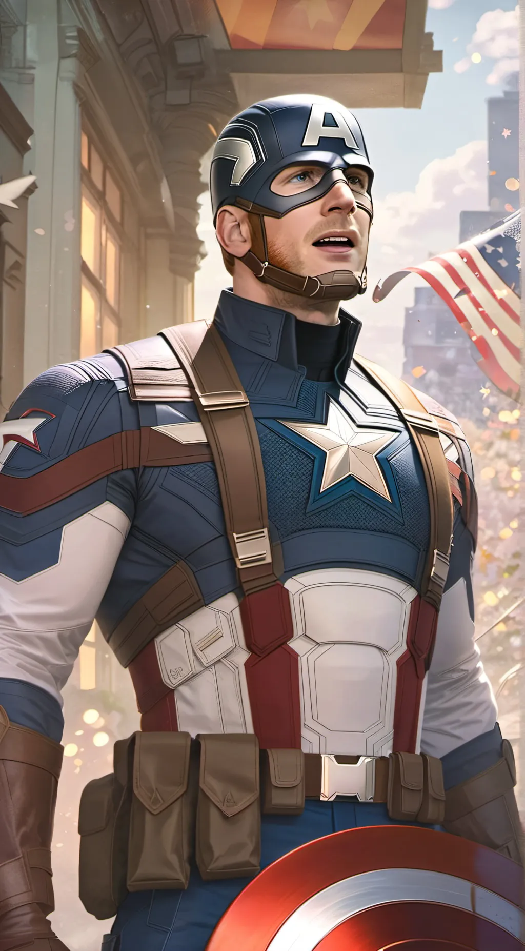 ai character: Captain America  background