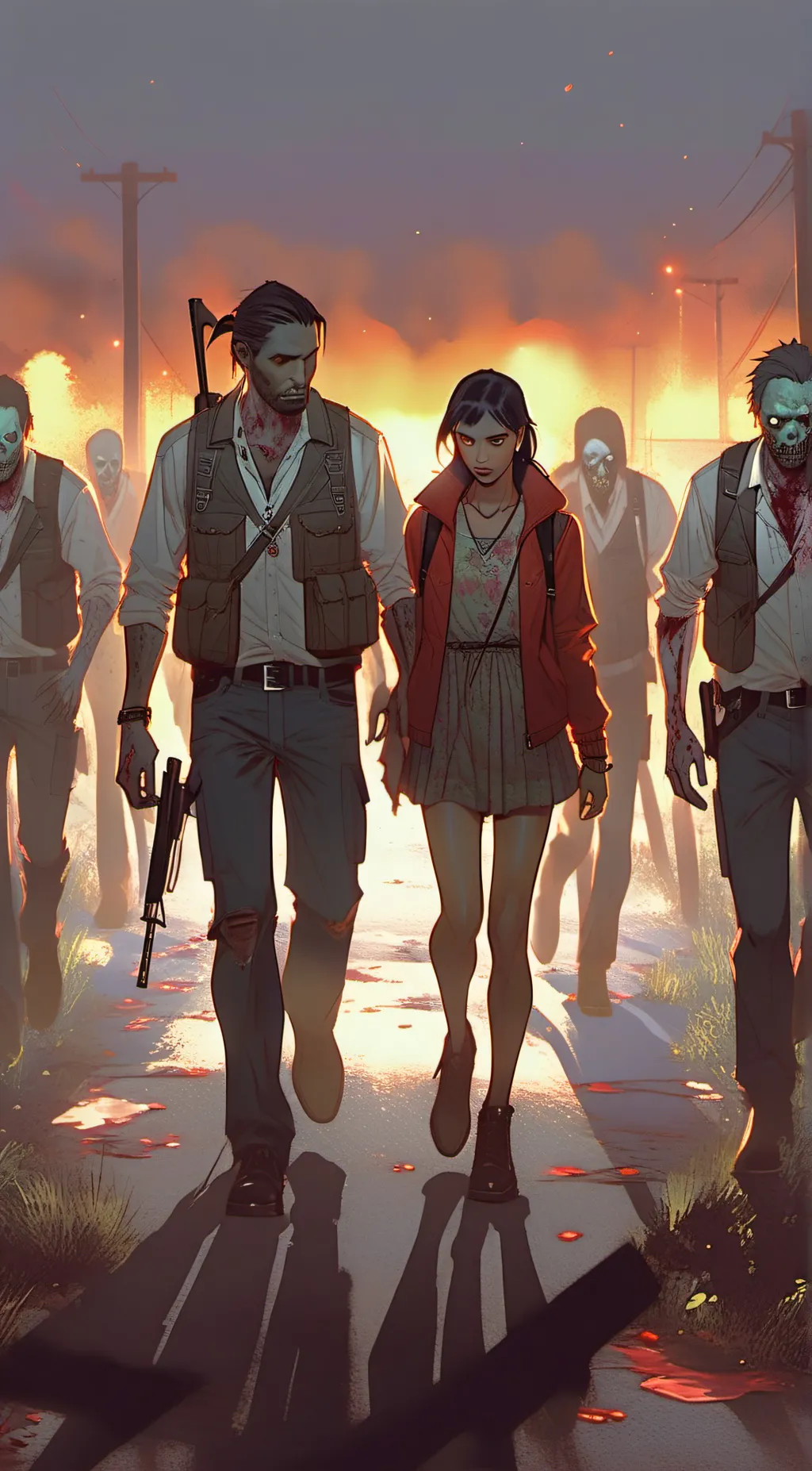 ai character: Ellie and Joel  background