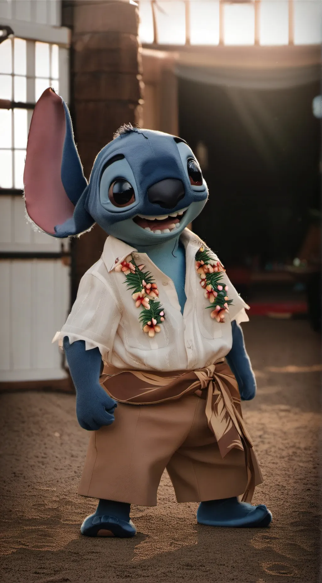 ai character: Stitch  background