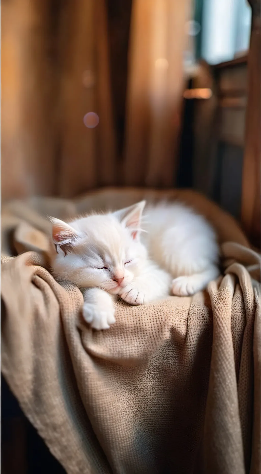 ai character: A White baby cat background