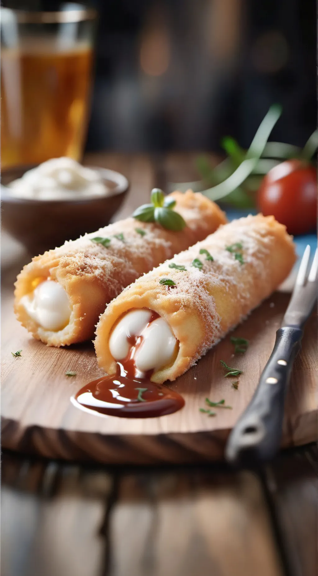 ai character: eat the mozzarella background