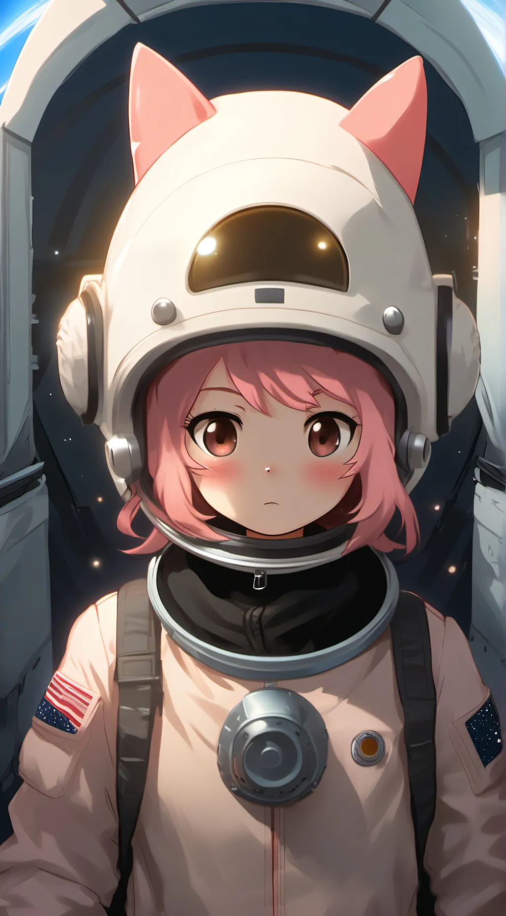 ai character: Neko pink  background