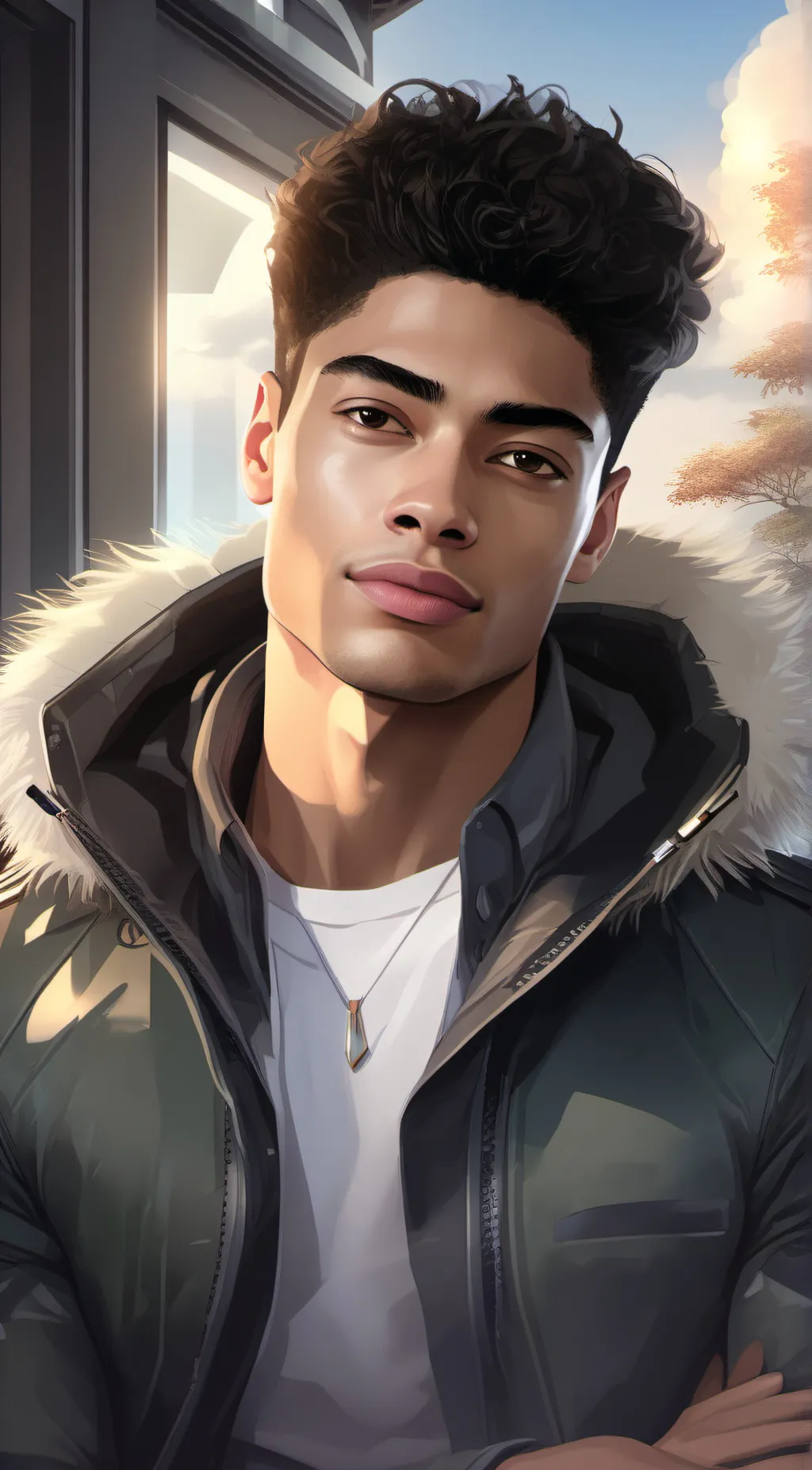 ai character: Nolan Brown background