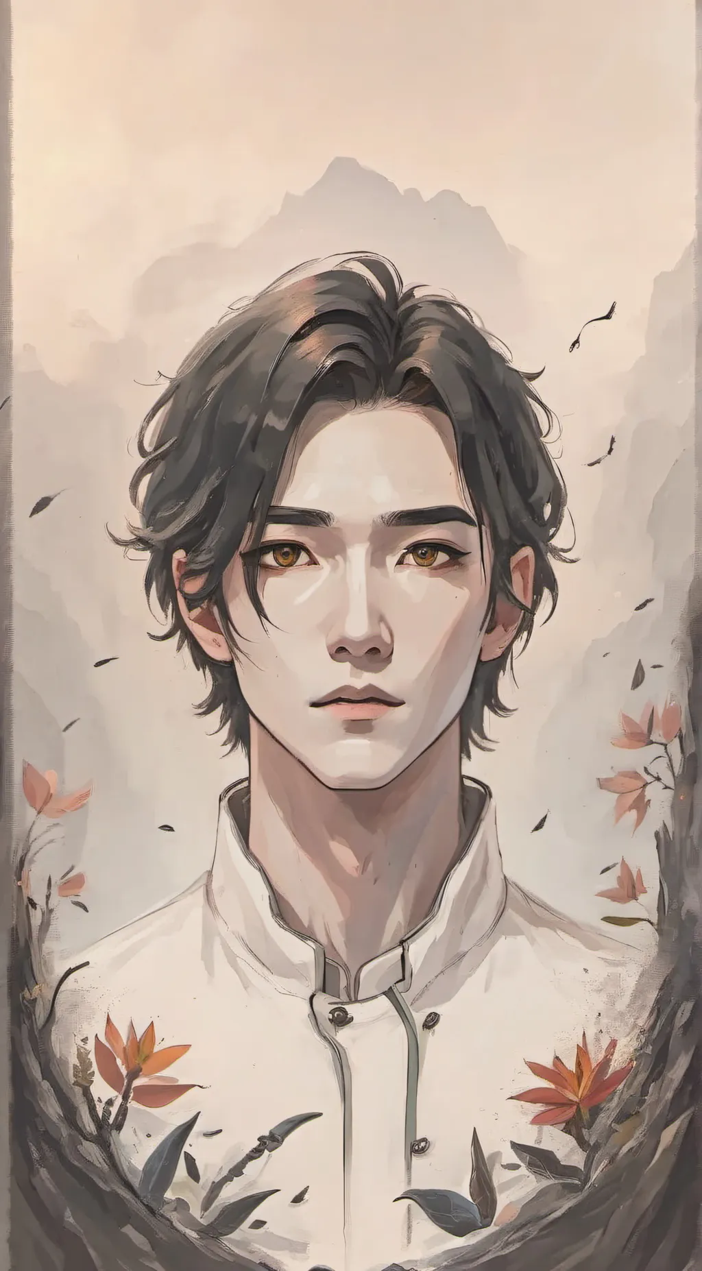 ai character: Leaf background