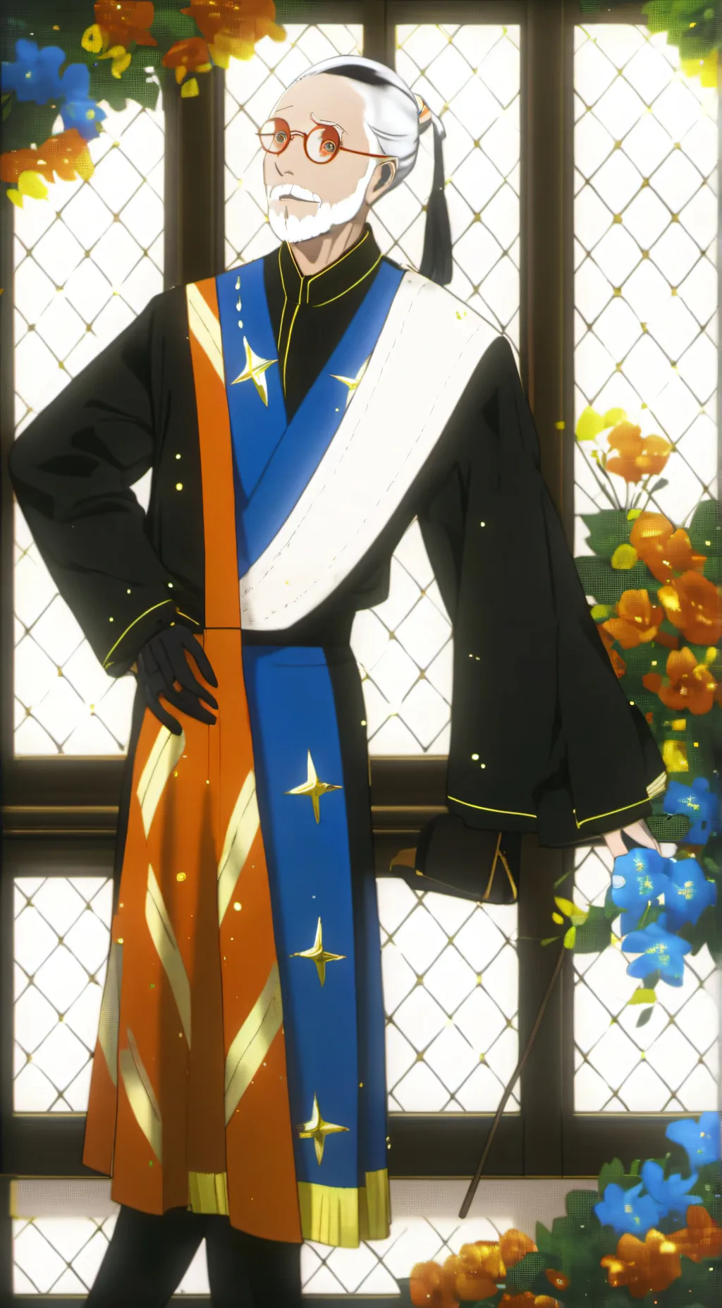 ai character: stupid old man background