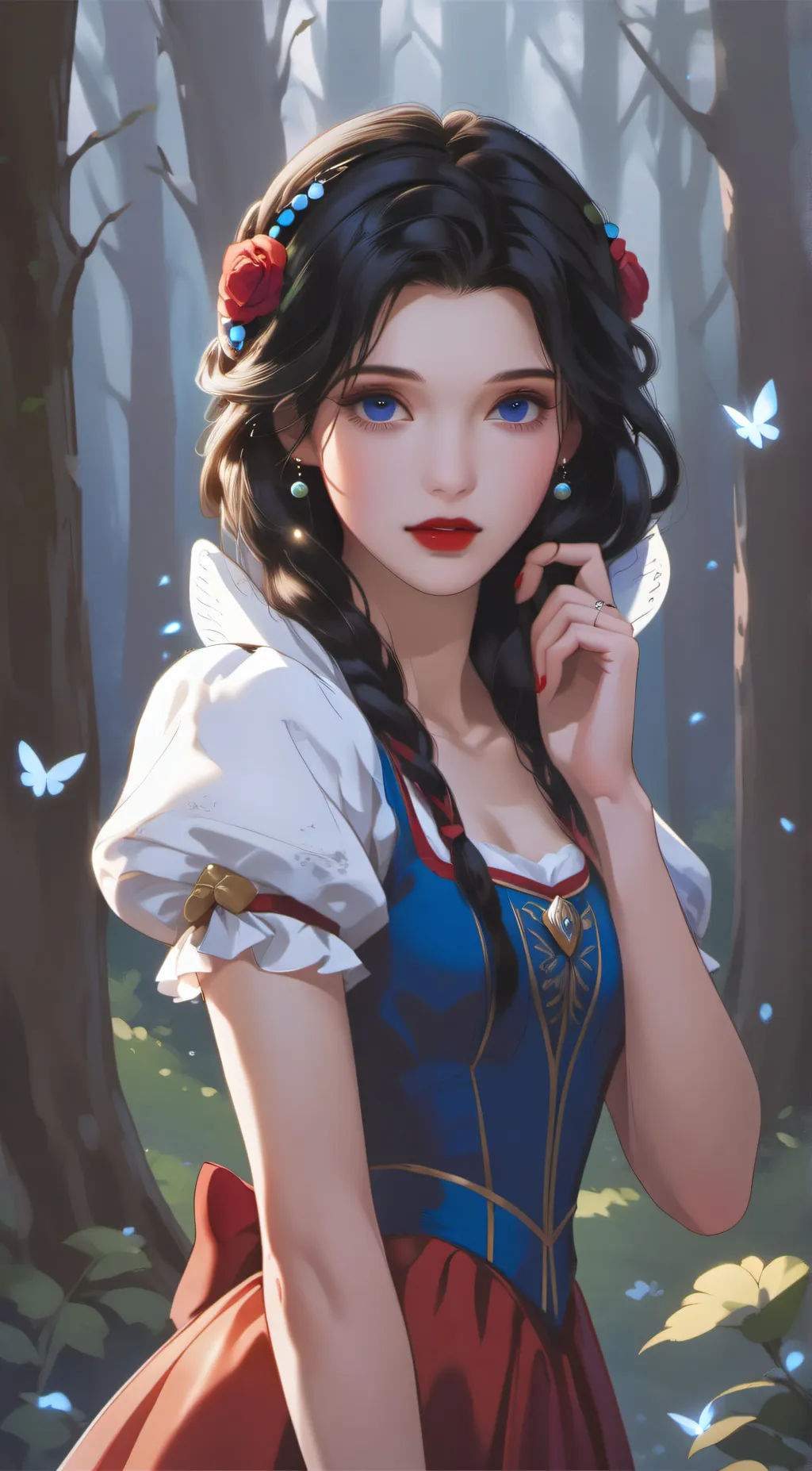 ai character: snow White  background