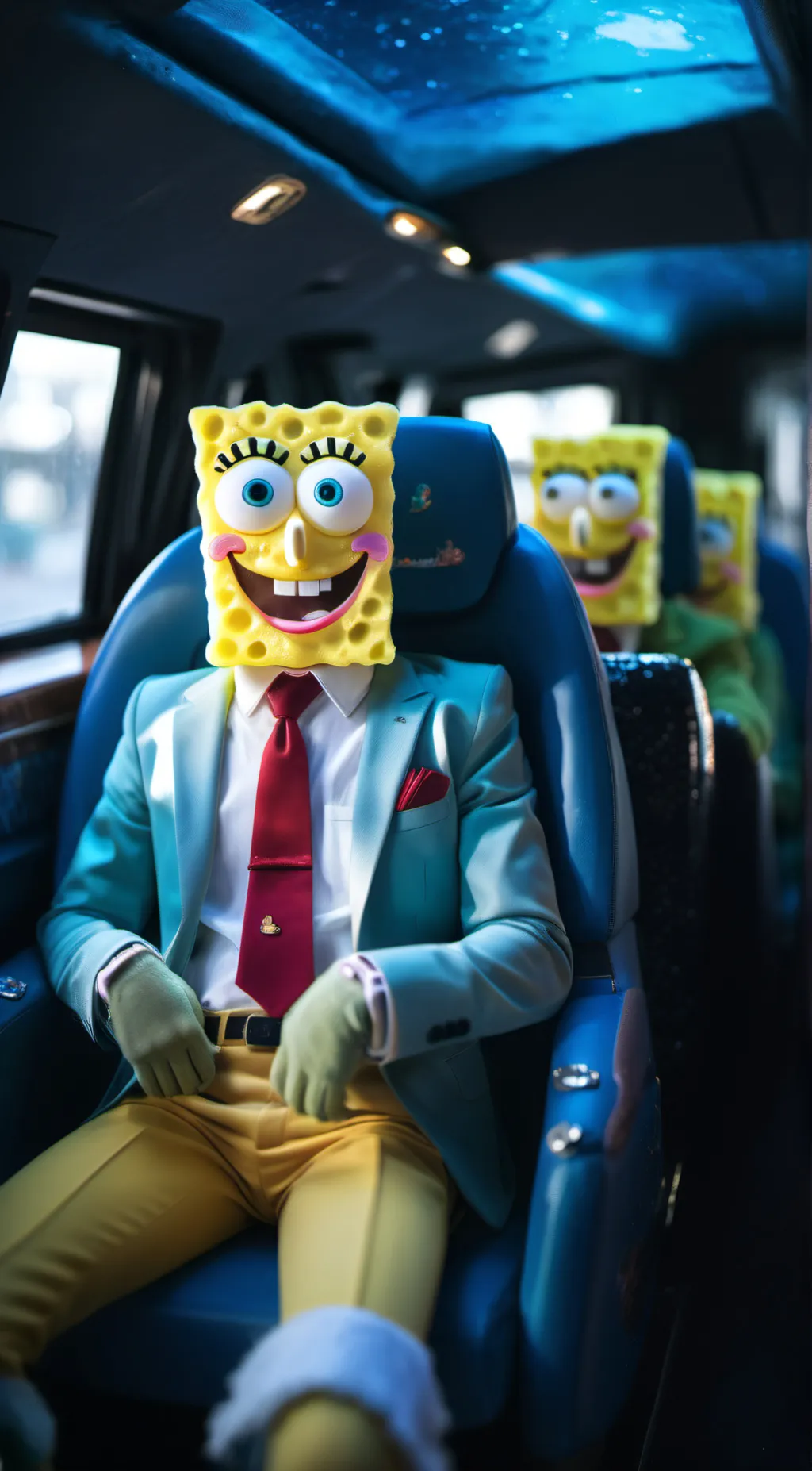 ai character: SpongeBob Square  background