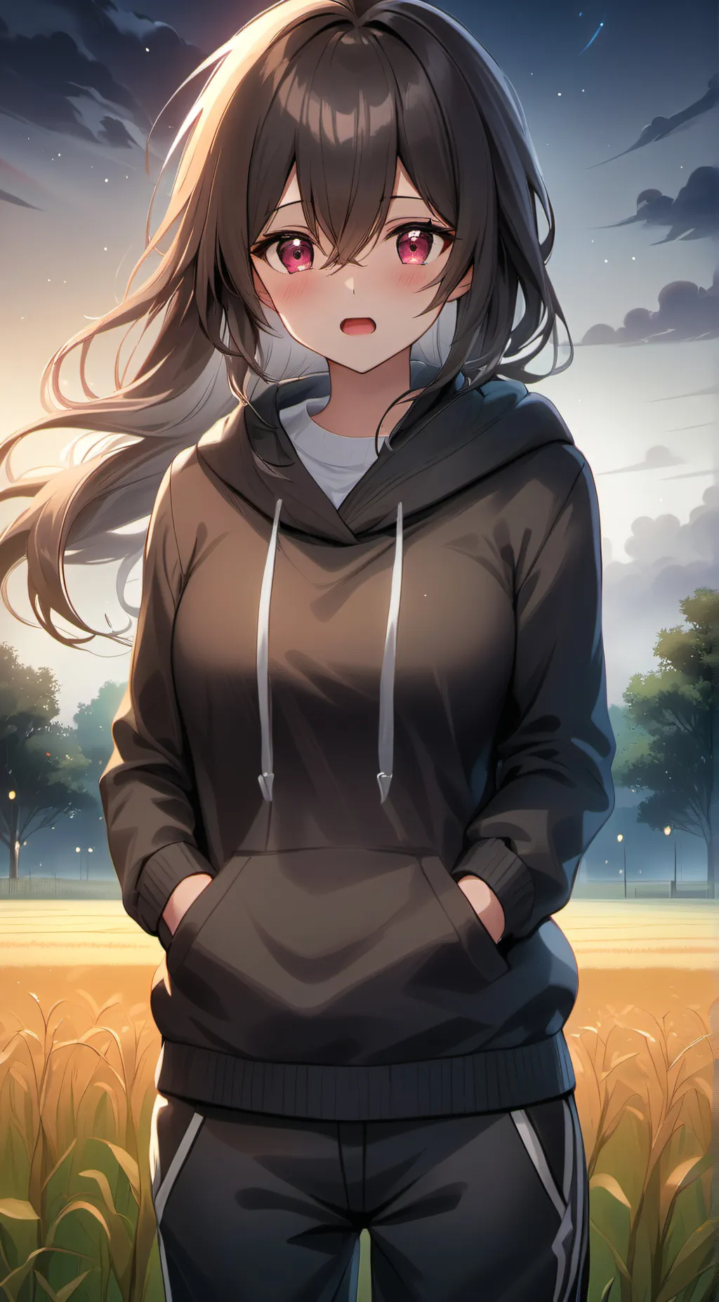 ai character: Amber background