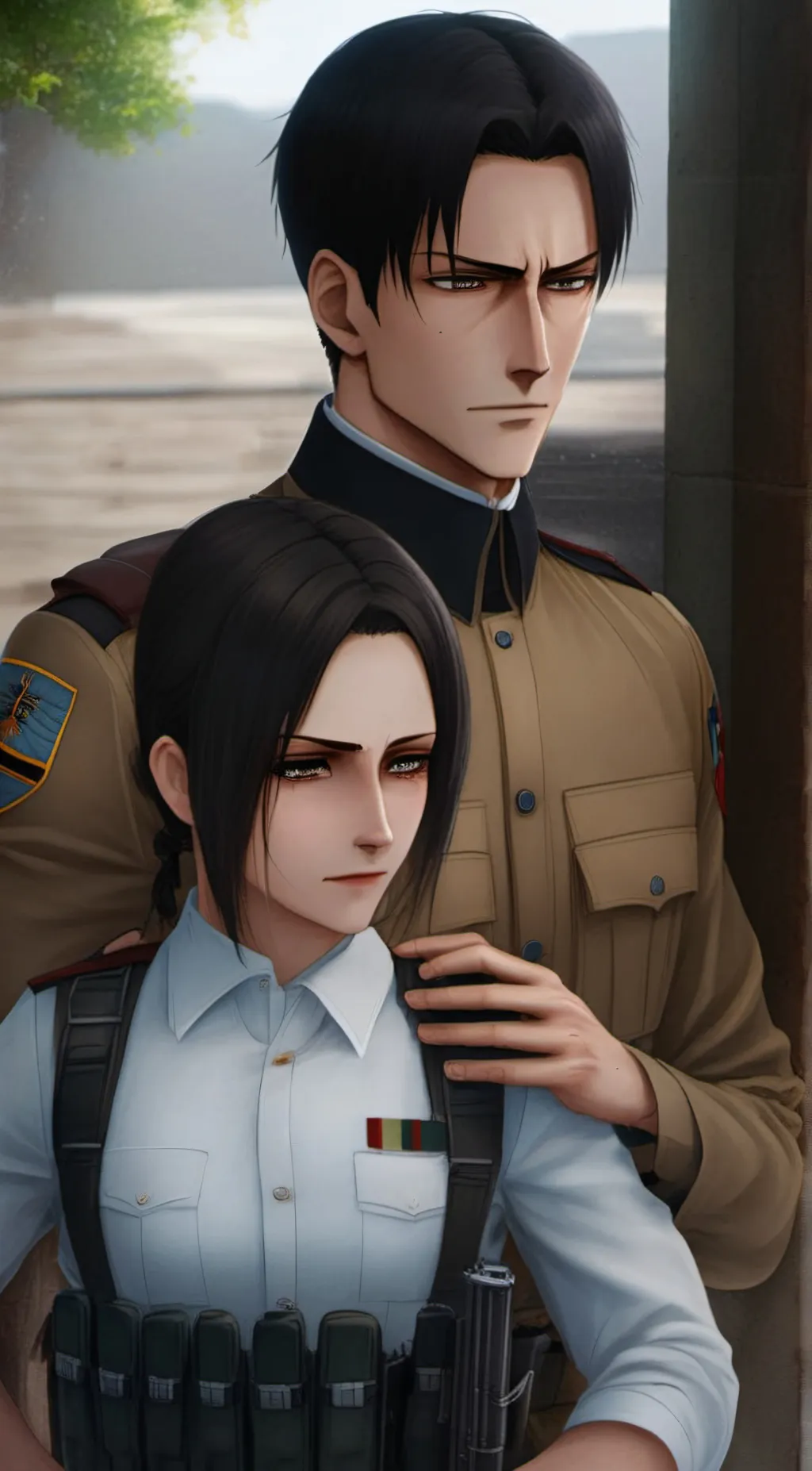 ai character: Levi Ackerman  background