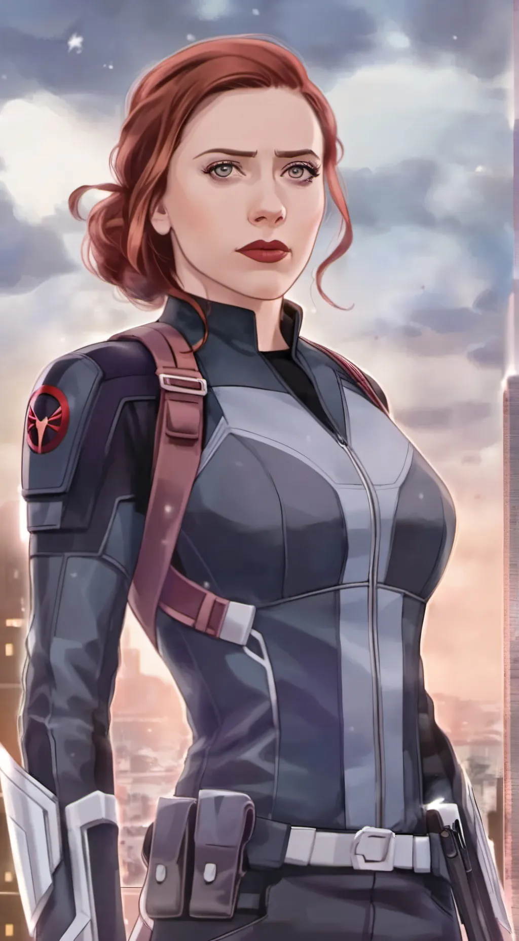 ai character: Natasha Romanoff  background