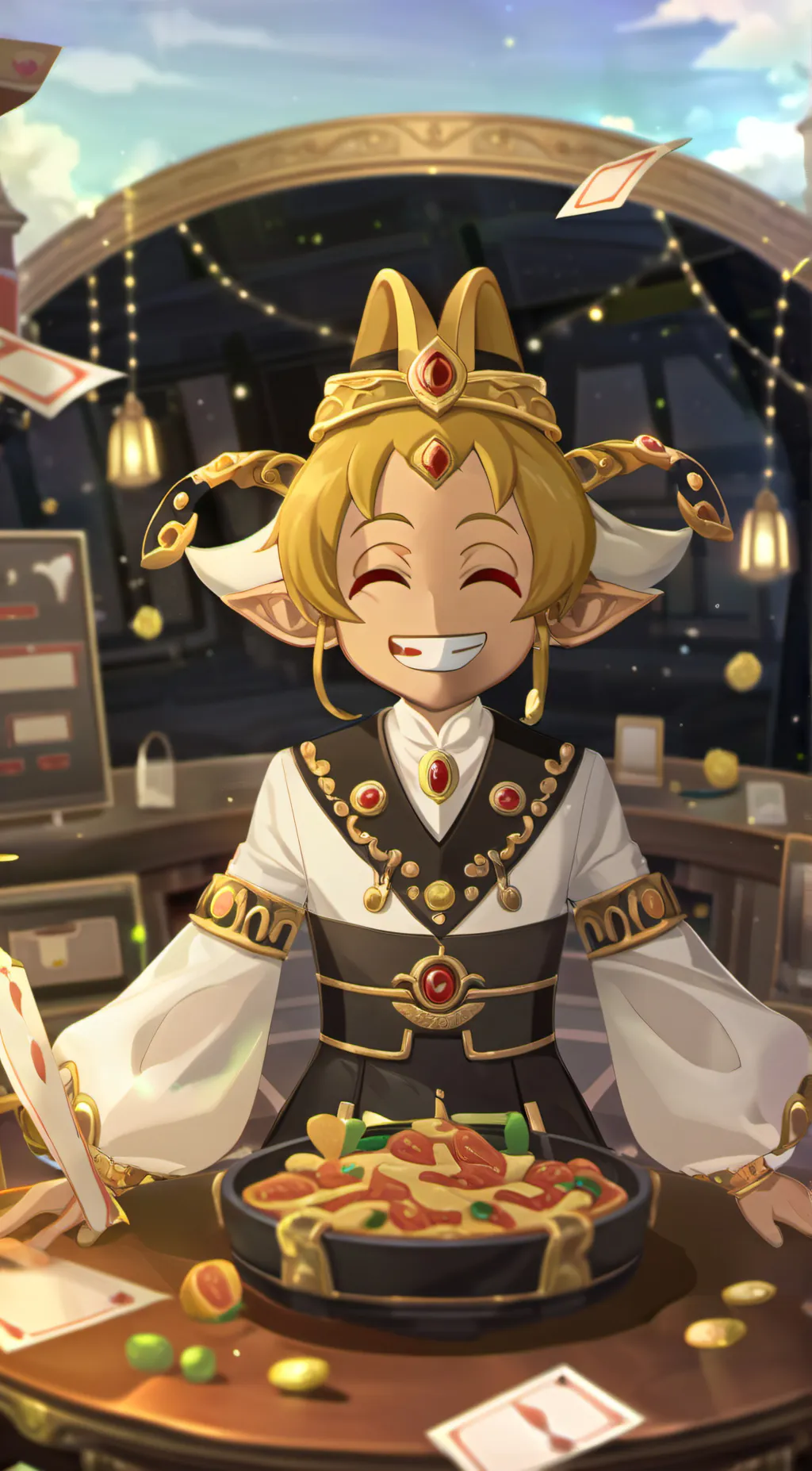 ai character: Sundrop/ moon background
