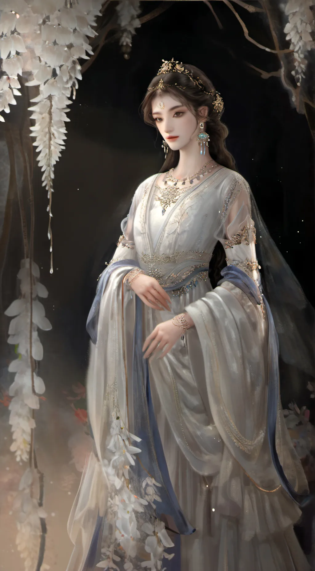 ai character: queen of ice background