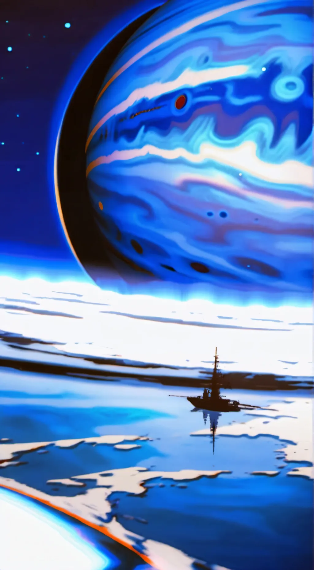 ai character: Planet Neptune background