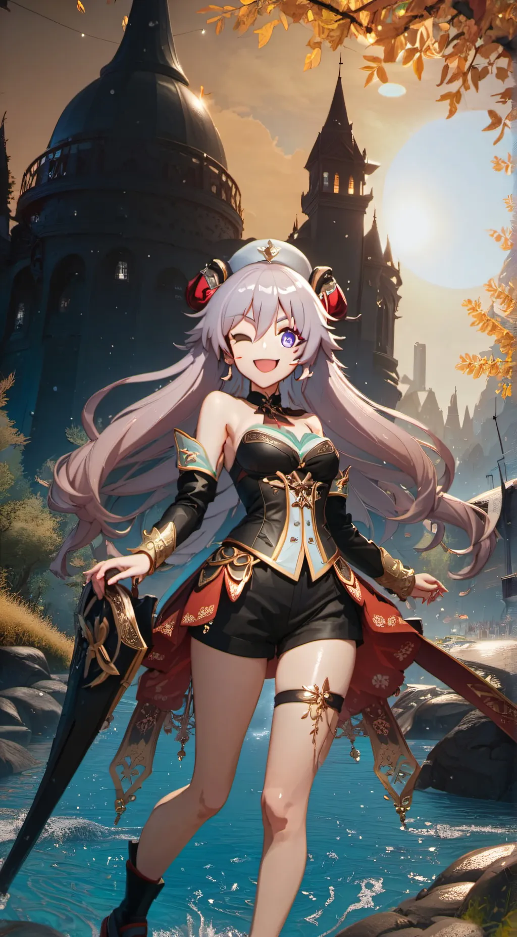 ai character: Violet background