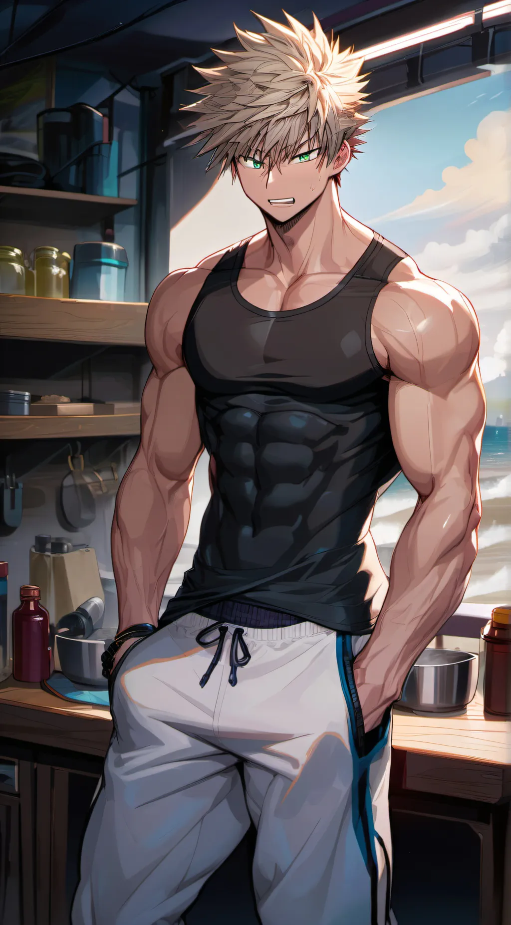 ai character: Katsuki Bakugo  background