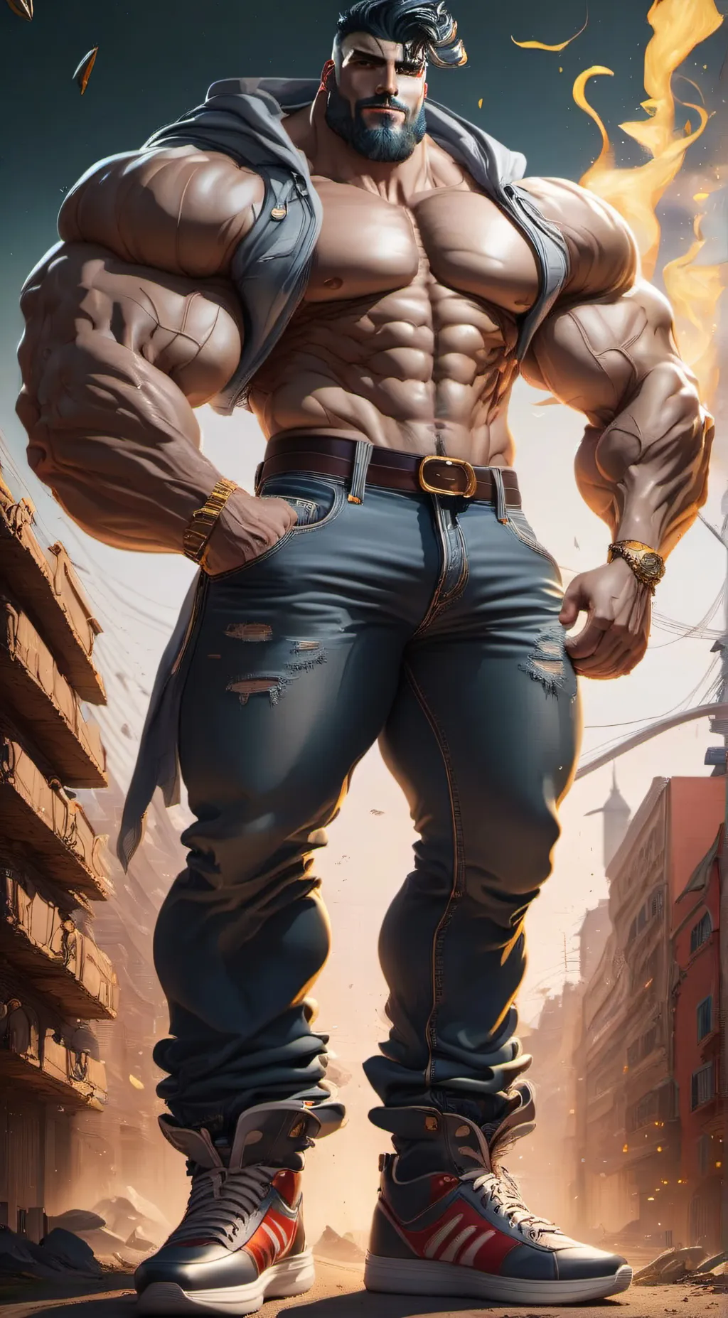 ai character: GIGA CHAD background