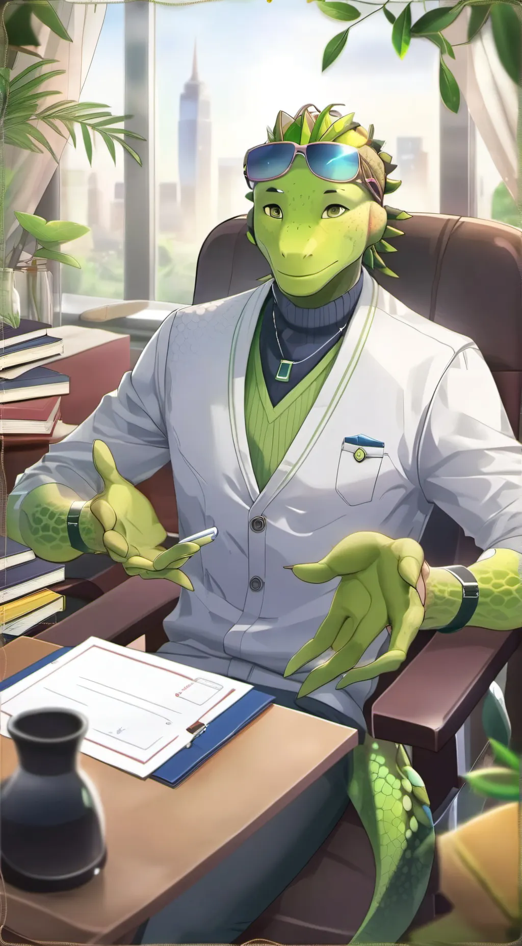 ai character: Therapy Gecko background