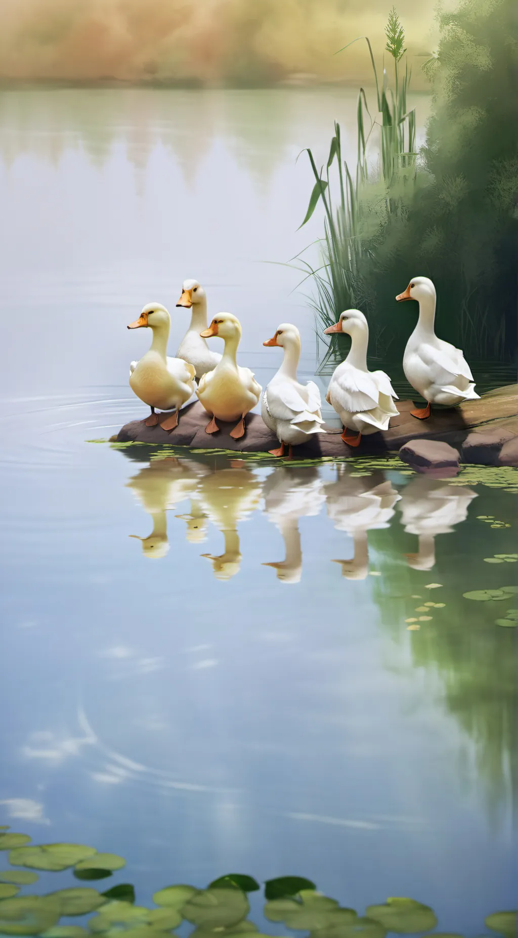 ai character: swan angsa background