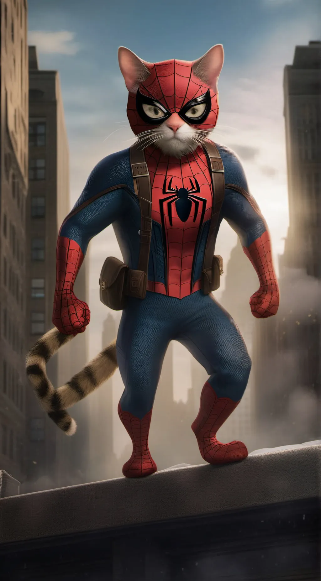 ai character: SpiderCat background