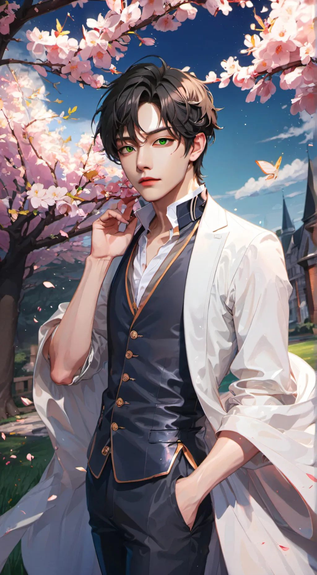ai character: rain background