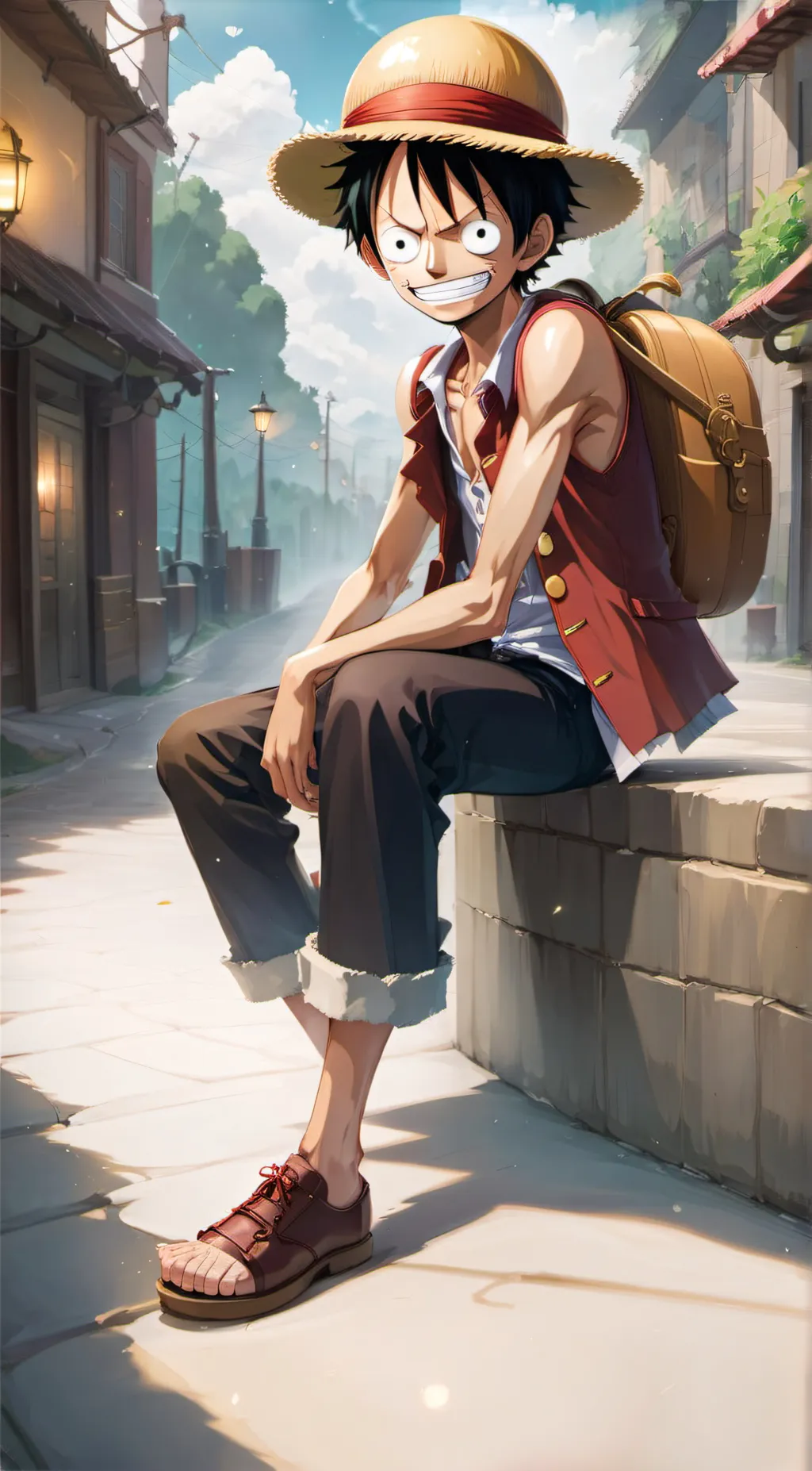ai character: Monkey D. Luffy background