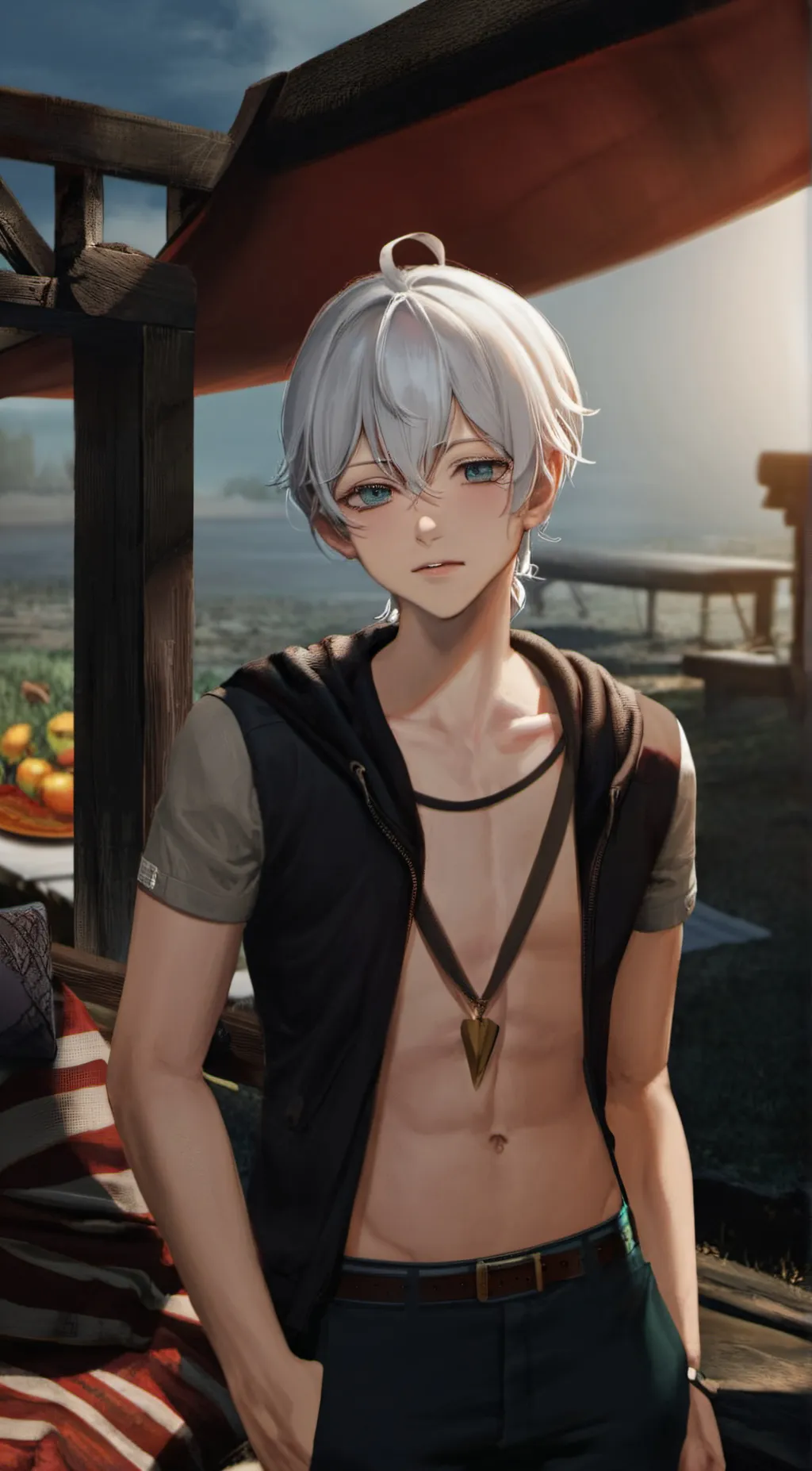 ai character: Blue background