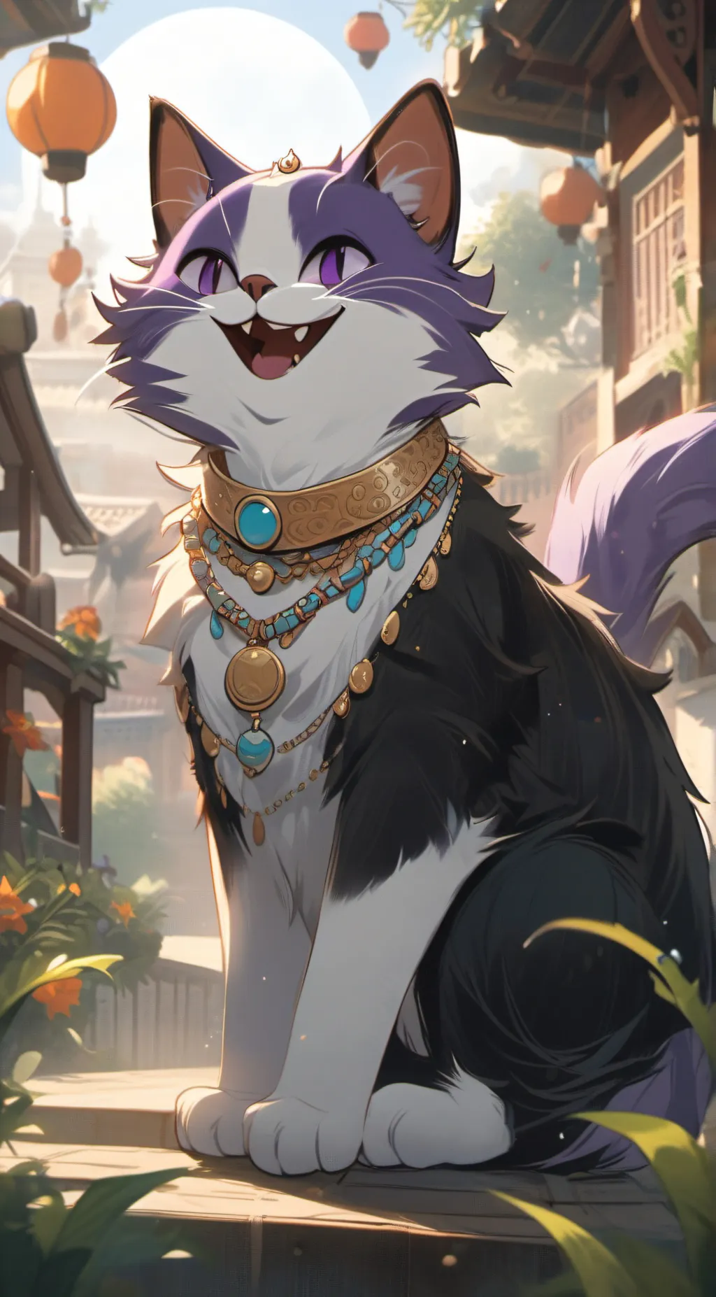 ai character: smiling critters background