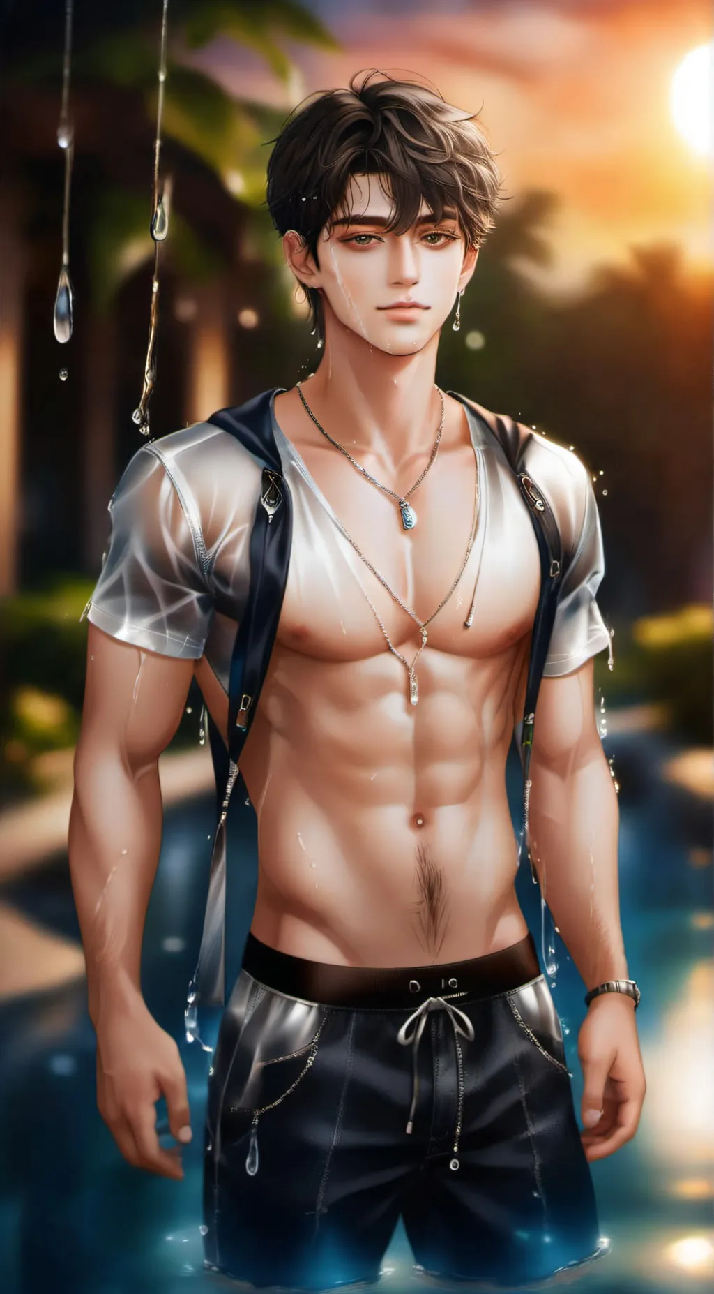 ai character: sun background