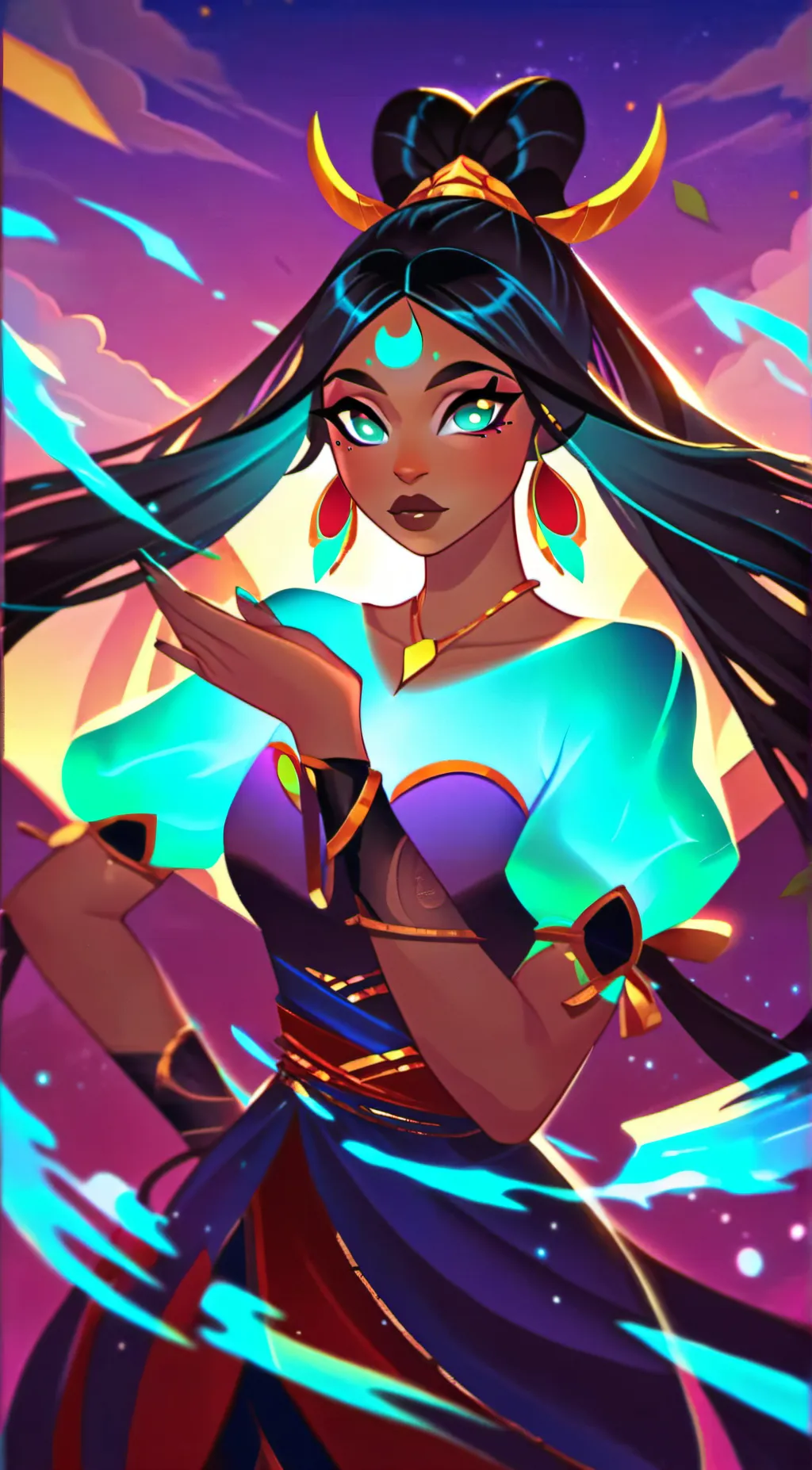 ai character: Amber background