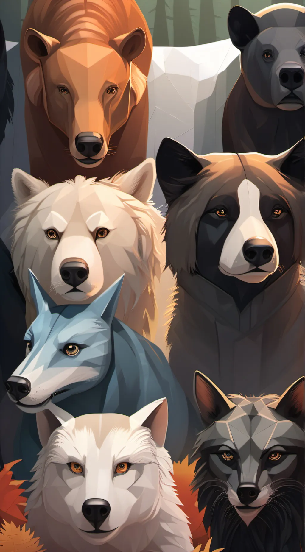 ai character: Smiling critters background