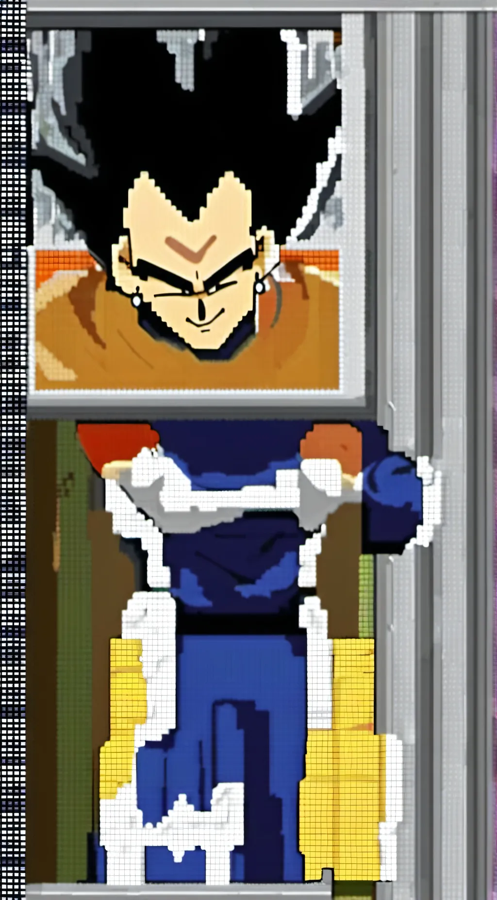 ai character: low quality Vegeta background