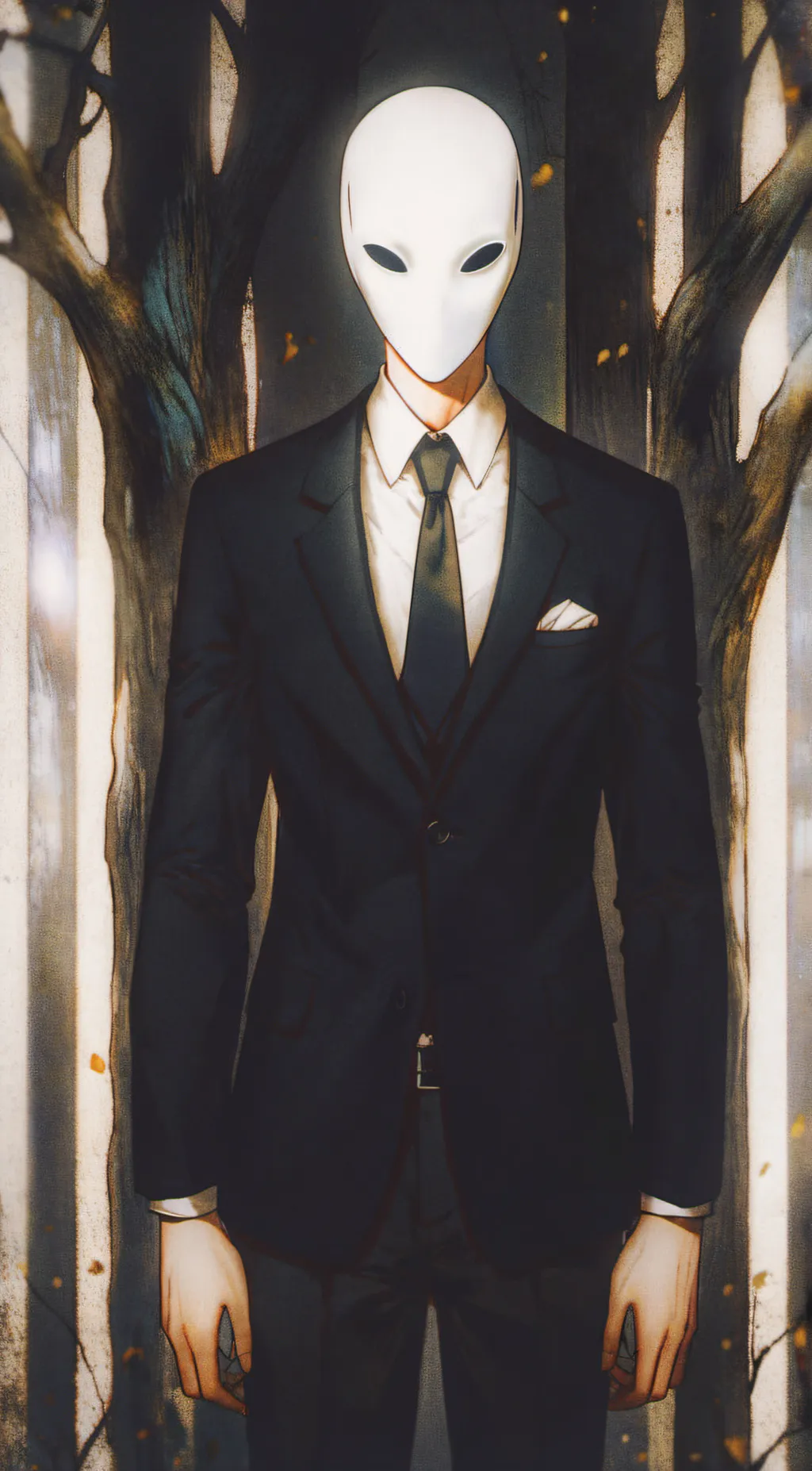 ai character: Slenderman  background