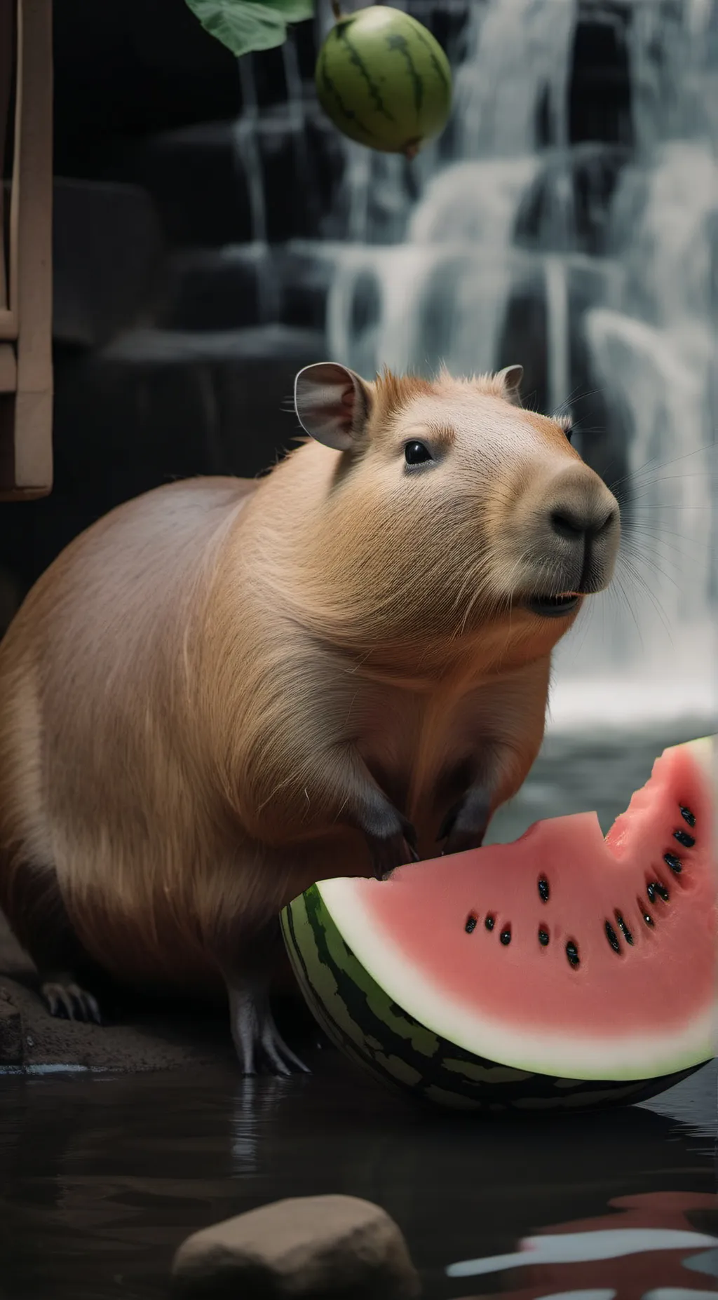 ai character: capybara  background