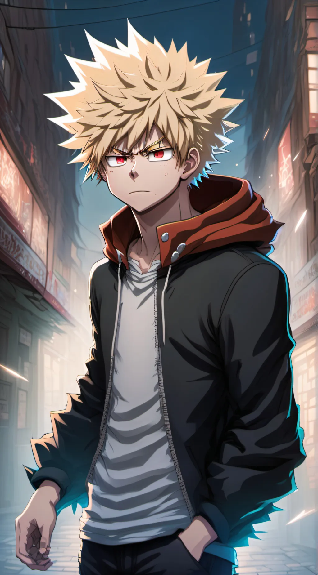 ai character: Katsuki Bakugo background