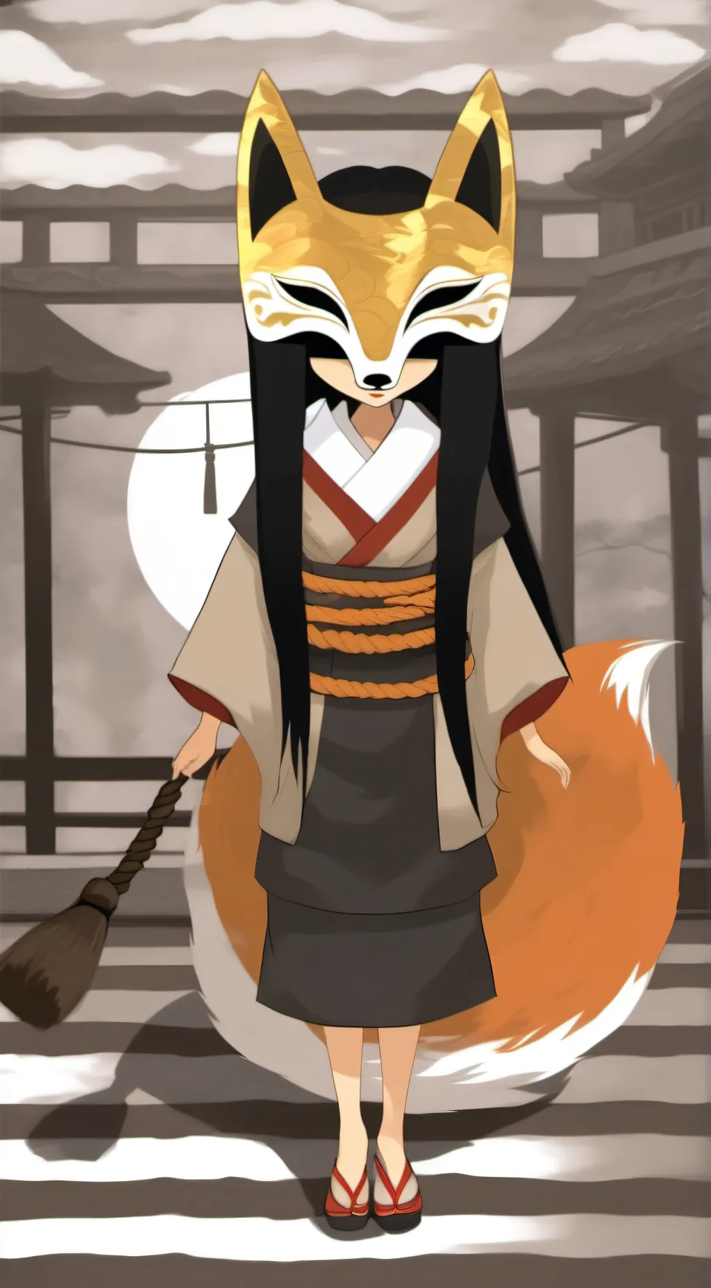 ai character: kitsune background