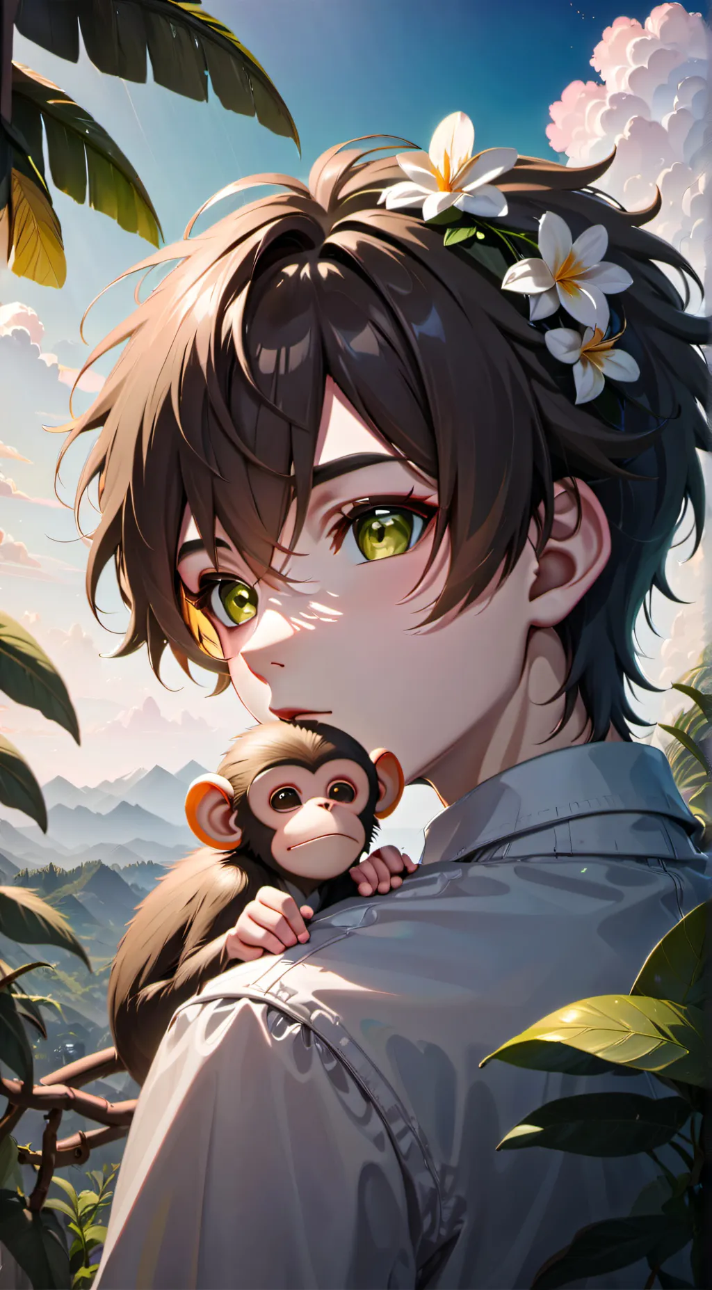 ai character: Oliver + George  background