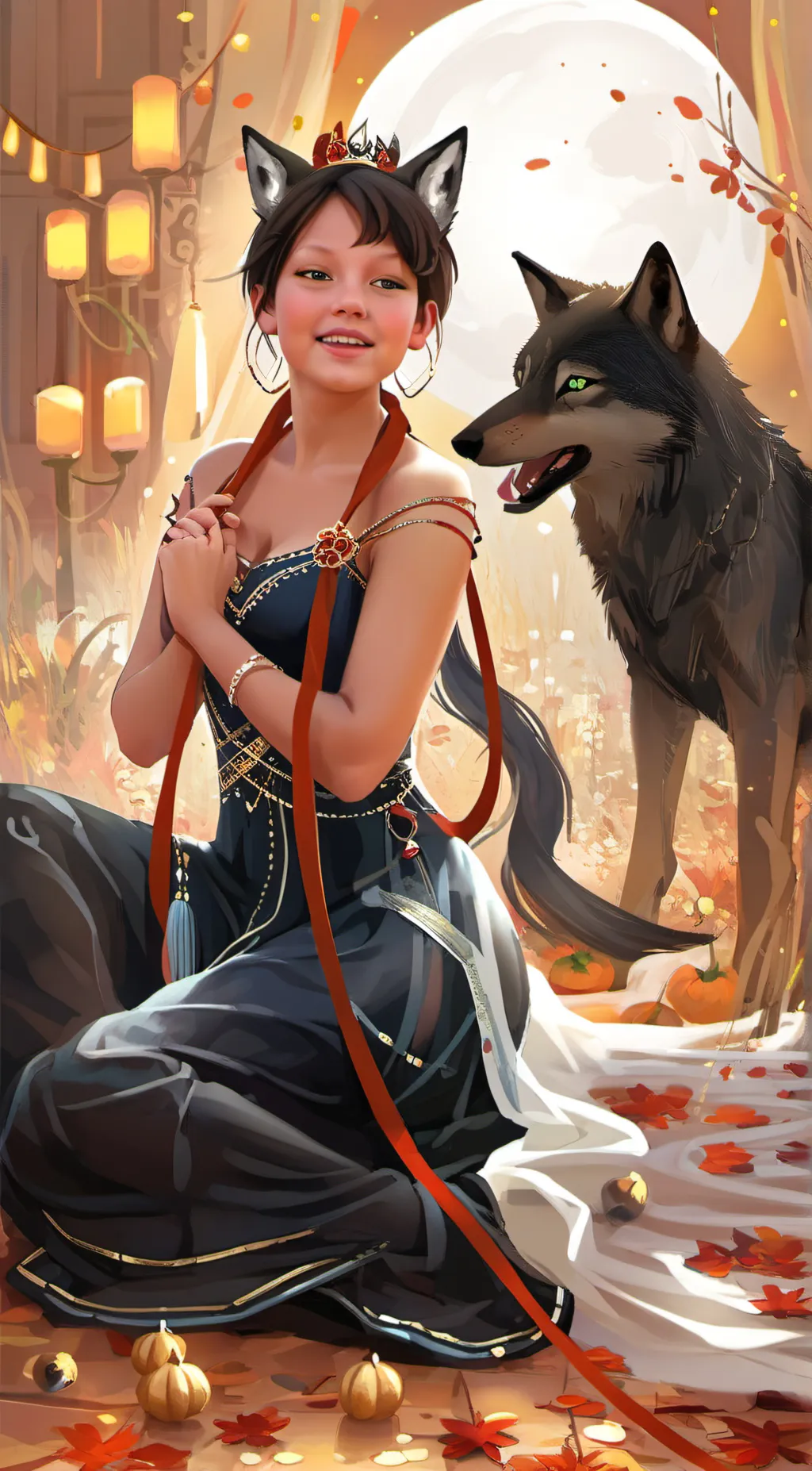 ai character: wolf queen background