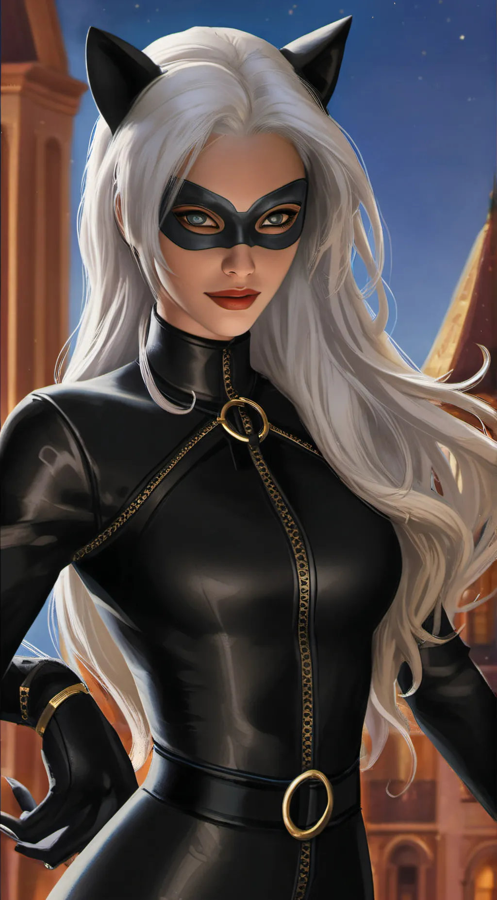 ai character: Black cat  background