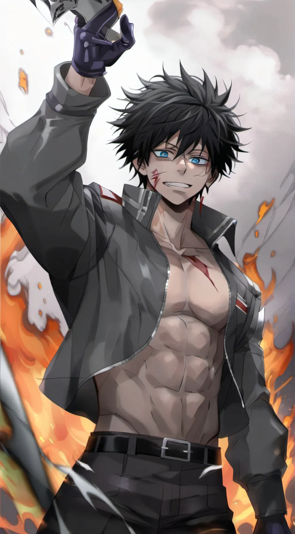 ai character: Dabi  background