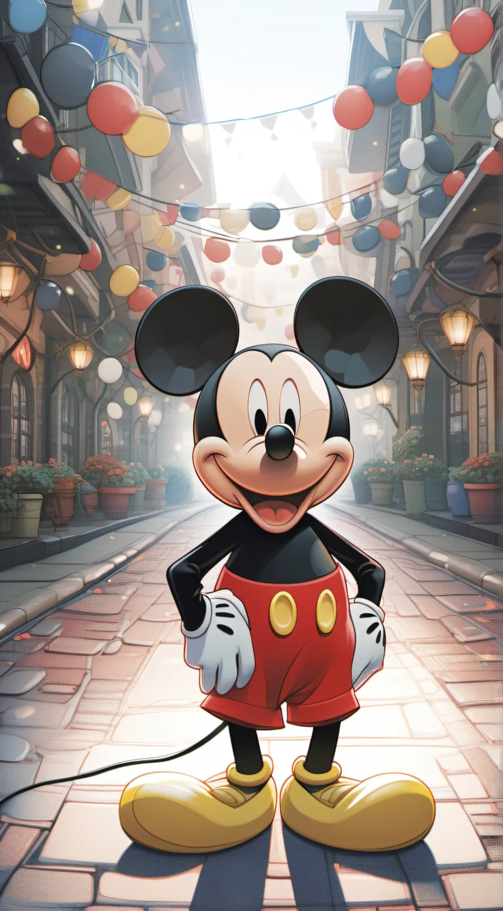 ai character: Mickey Mouse  background