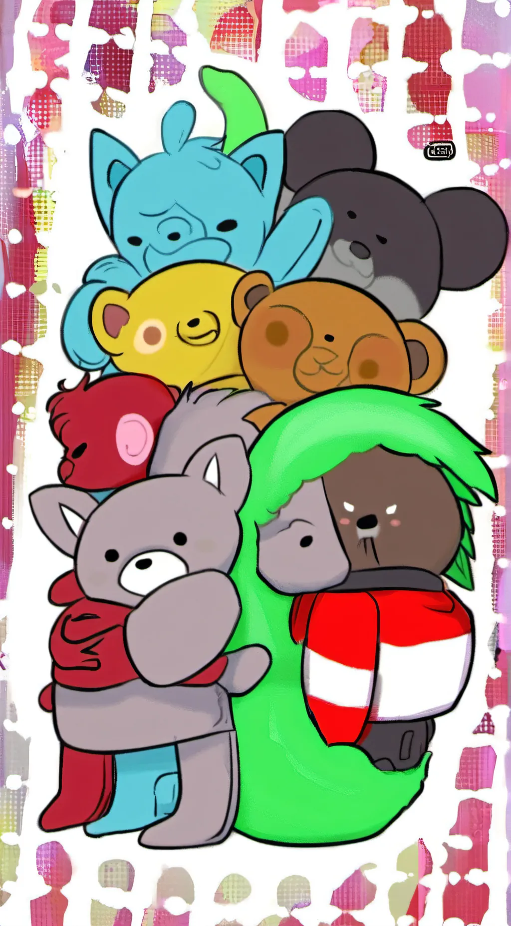 ai character: smilling critters  background