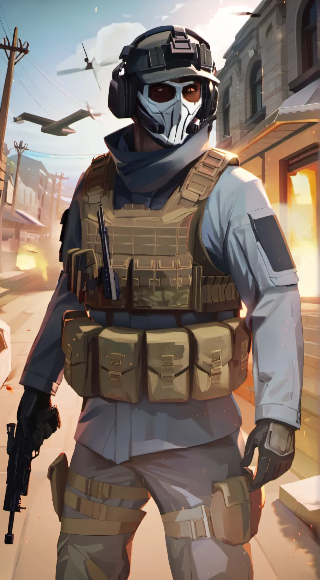 ai character: Ghost background